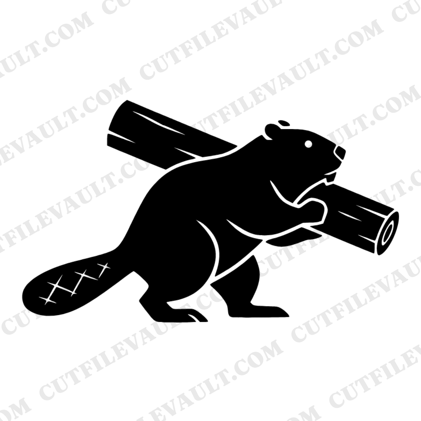 Industrious Beaver Builder Labor Day SVG PNG, Woodland Worker Silhouette Cut File Design, view 1
