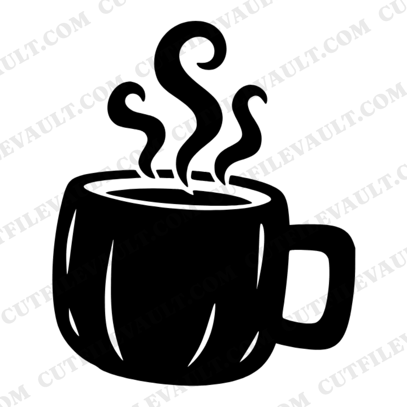 Cozy Pumpkin Spice Mug SVG PNG, Tilted Coffee Cup with Steam, Fall Autumn Nursery Decor Cut File, view 1