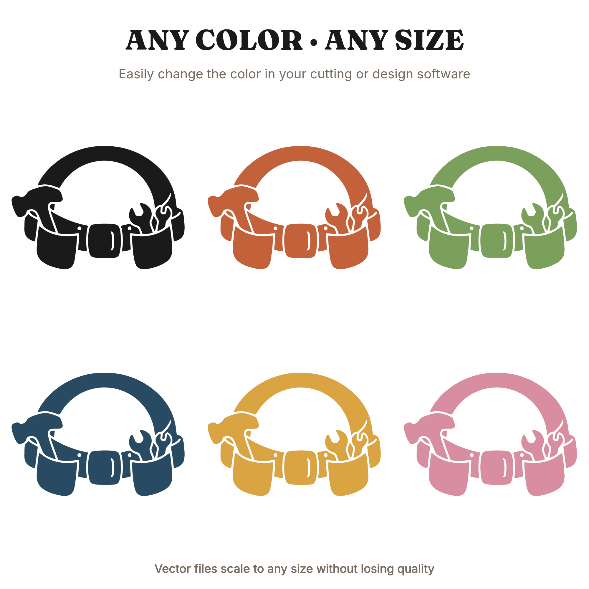 Little Builder Tool Belt SVG PNG, Toy Tools Semi Circle Silhouette Cut File for Kids Room Decor, view 2