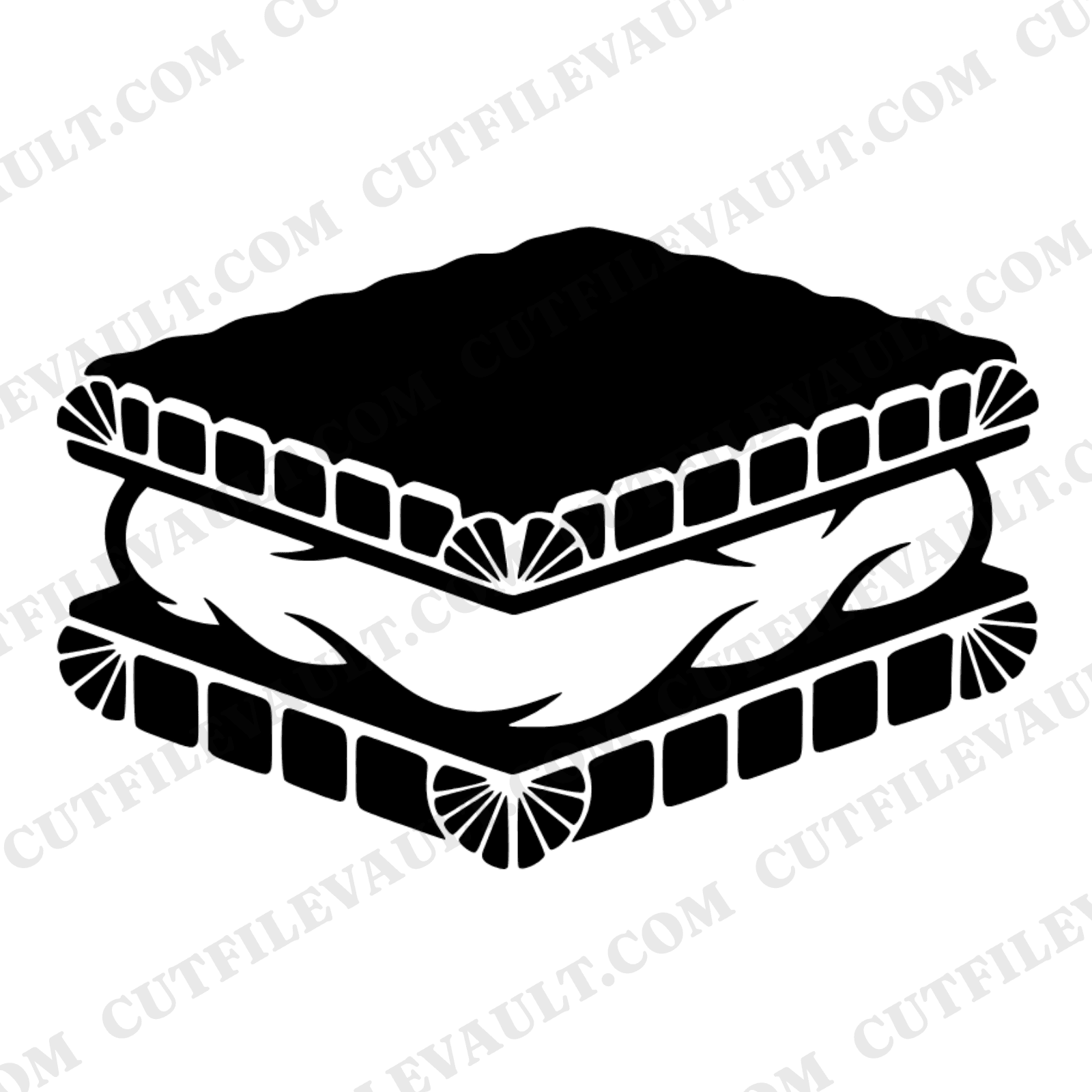 Ice Cream Sandwich SVG PNG, Art Deco Summer Dessert Cut File, Kids Birthday Party Decor, view 1