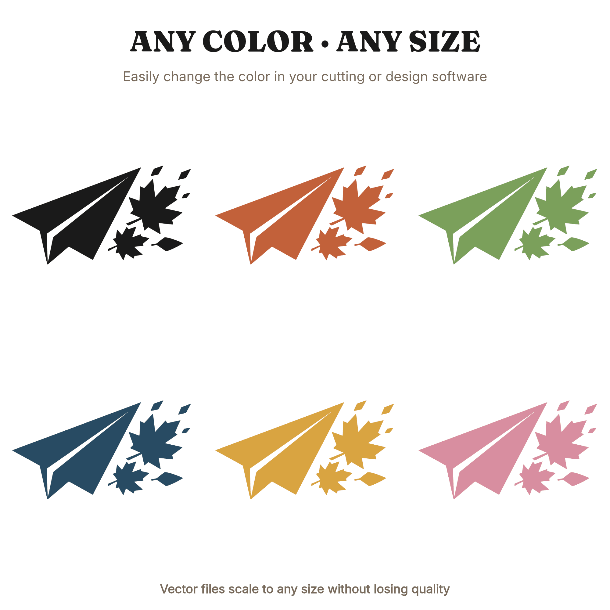 First Day of Autumn Paper Airplane SVG PNG, Fall Leaves Cut File, Kids Seasonal Decor Design, view 2