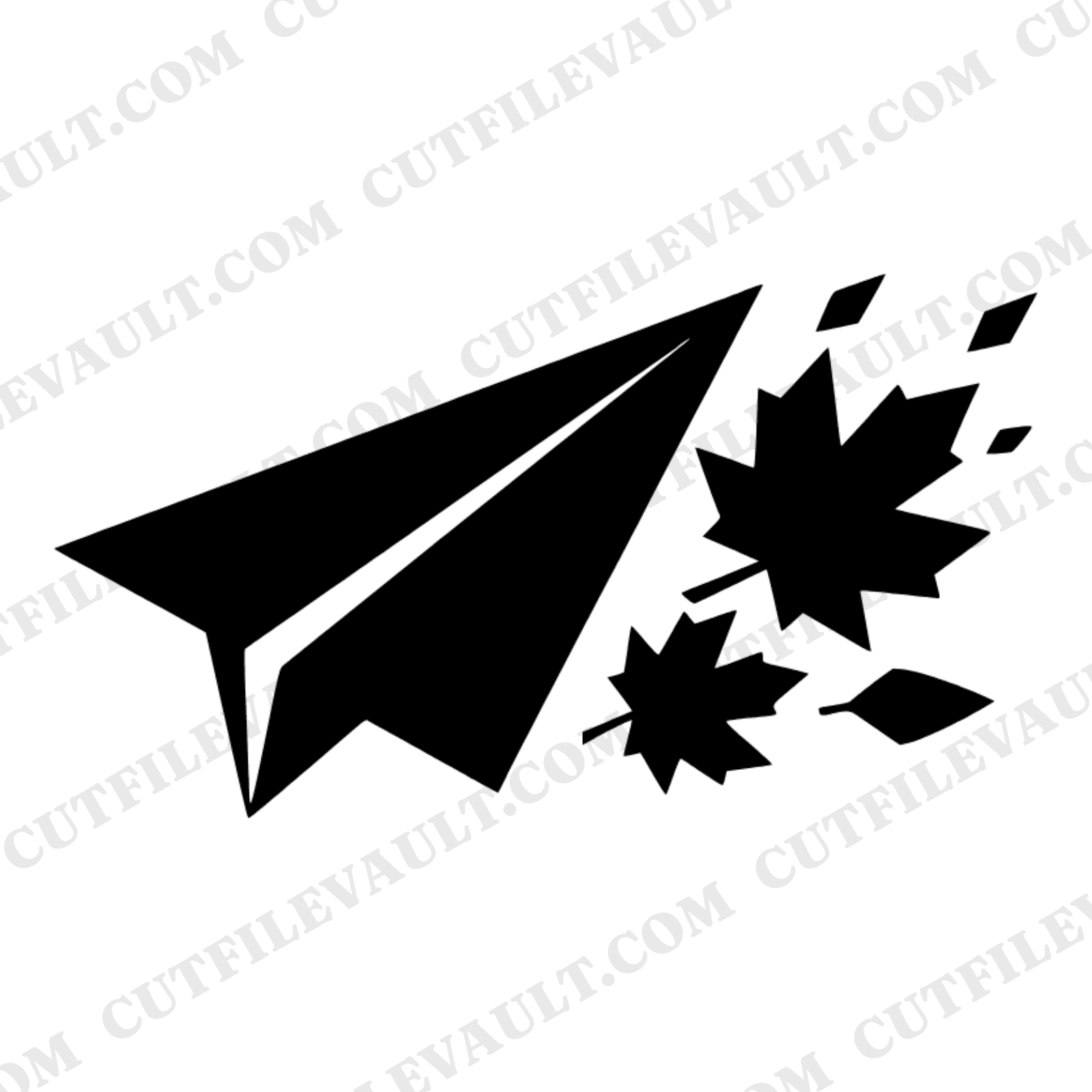 First Day of Autumn Paper Airplane SVG PNG, Fall Leaves Cut File, Kids Seasonal Decor Design, view 1