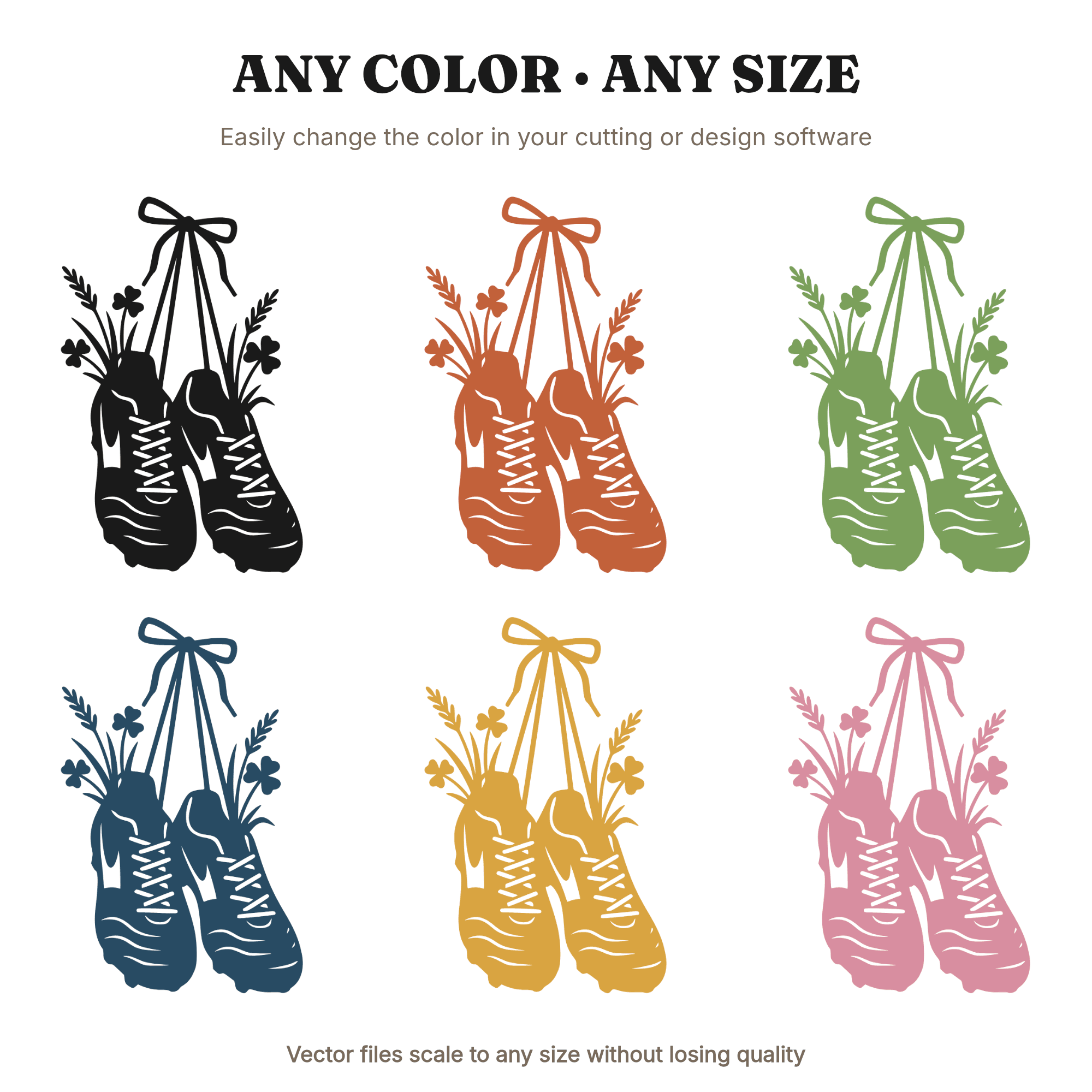 Hanging Soccer Cleats SVG PNG, Wild Grass Silhouette Cut File, Youth Soccer Season Design, view 2