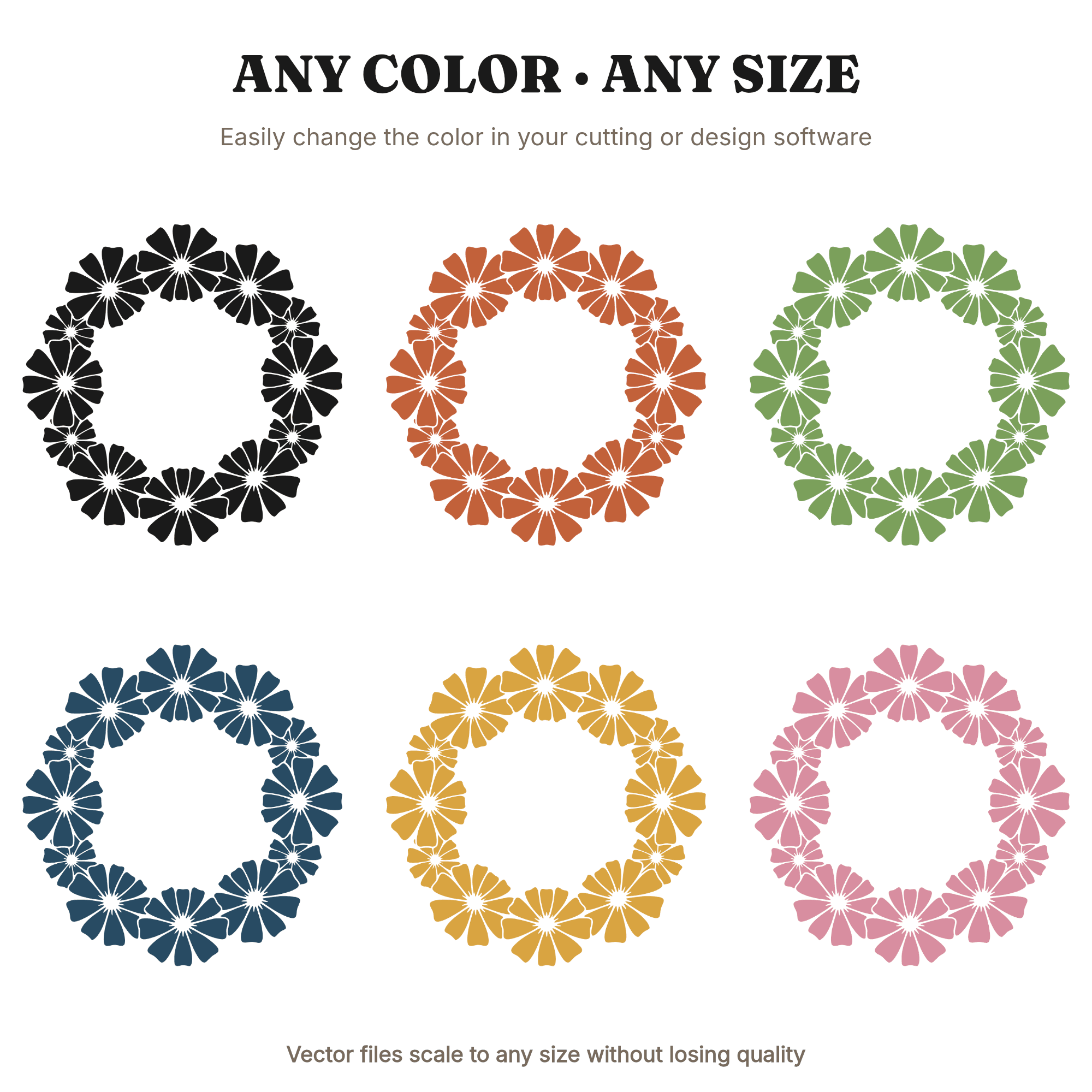 Dia de los Muertos Marigold Wreath SVG PNG, Circular Flower Crown Overhead View Cut File, view 2