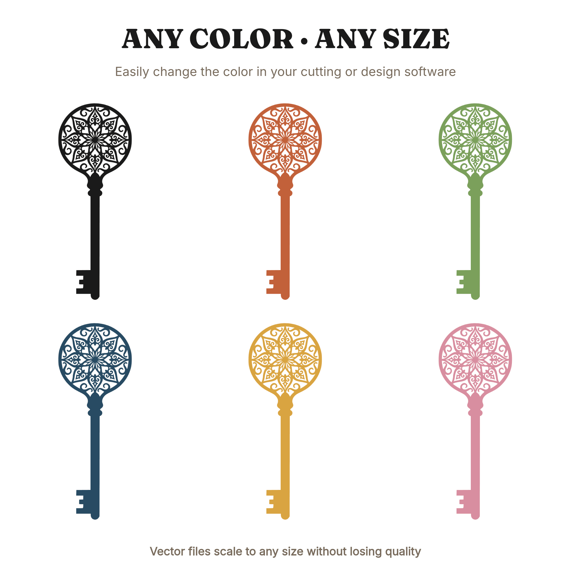 Vintage Skeleton Key Mandala SVG PNG, Boho Grandparents Day Cut File, Heirloom Family Legacy Design, view 2