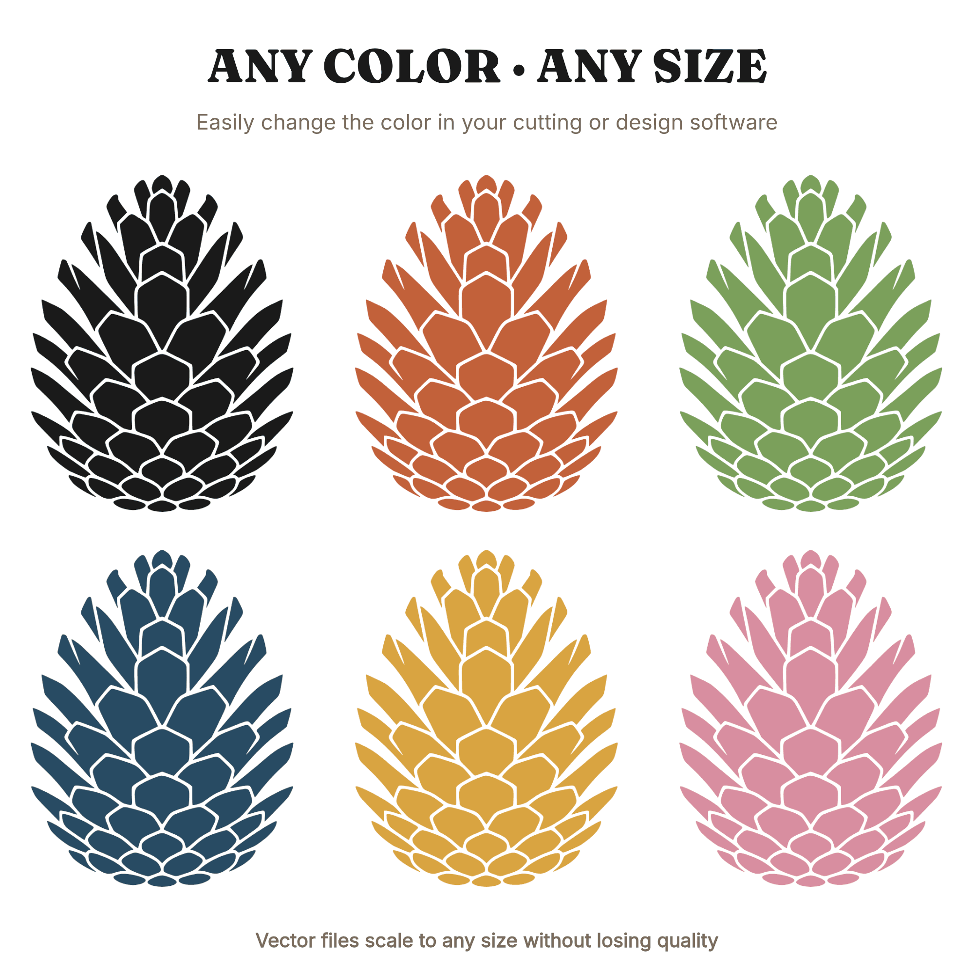 Celestial Pinecone Mandala SVG PNG, Frosted Pinecone Cross Section Cut File, Modern Holiday Decor, view 2