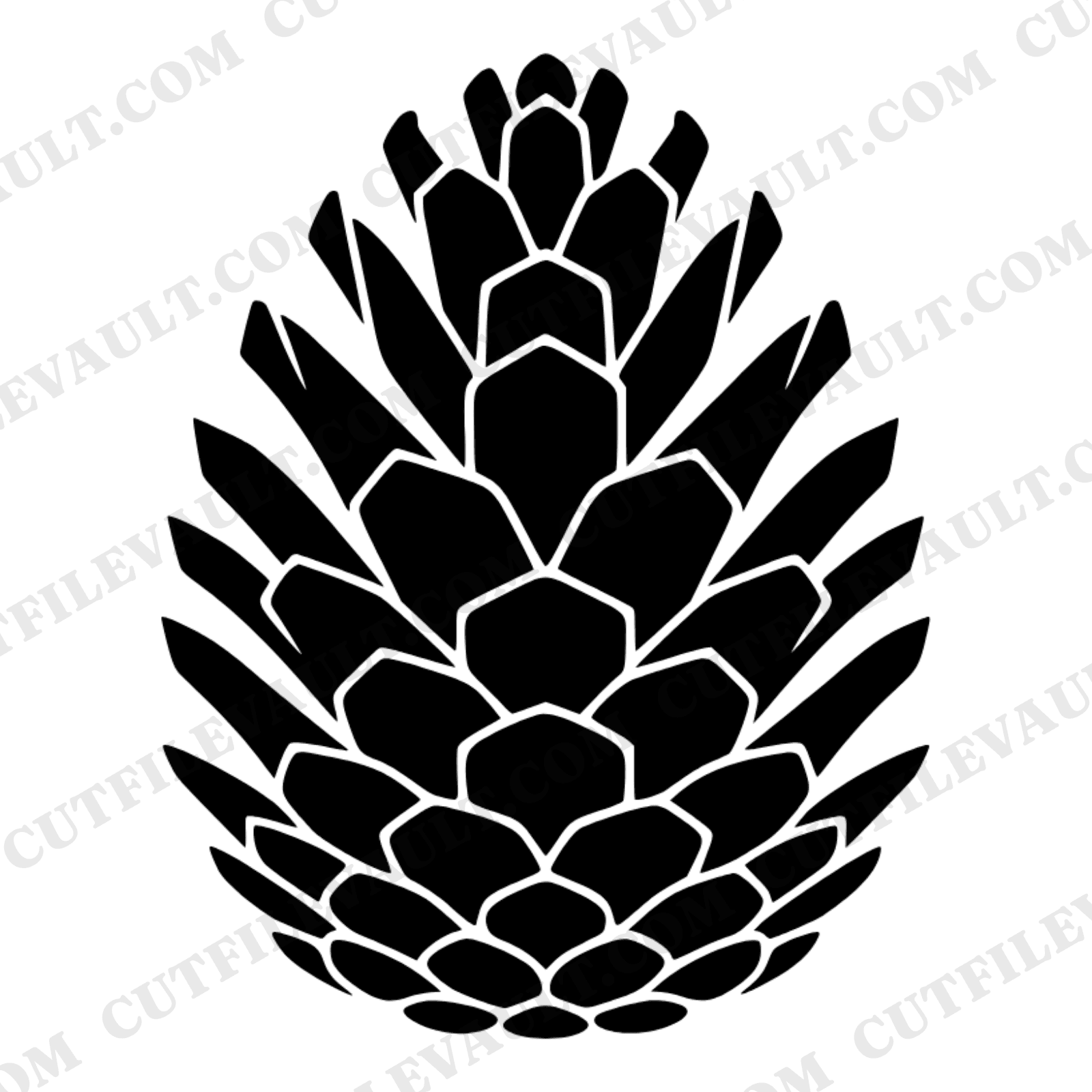 Celestial Pinecone Mandala SVG PNG, Frosted Pinecone Cross Section Cut File, Modern Holiday Decor, view 1