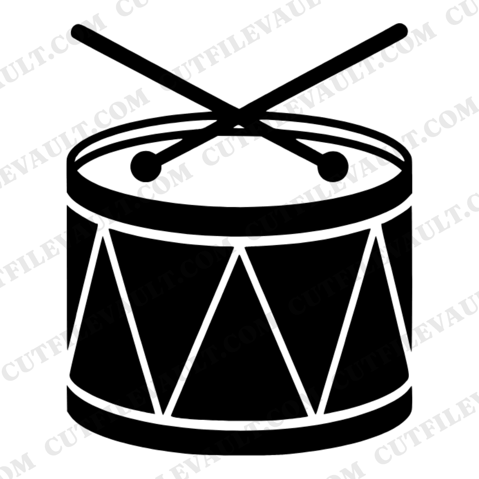 Art Deco Christmas Toy Drum SVG PNG, Nutcracker Drum with Drumsticks Cut File, Holiday Decor, view 1