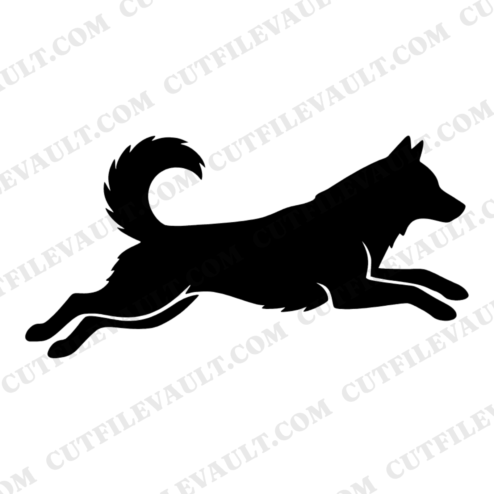 Christmas Husky Leaping SVG PNG, Holiday Dog Silhouette Cut File, Festive Pet Mascot Design, view 1