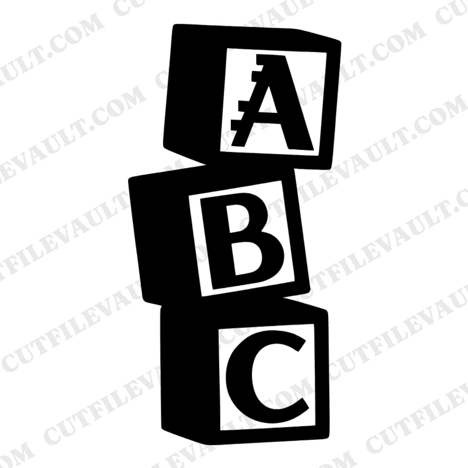 Art Deco Alphabet Blocks SVG PNG, Stacked ABC Learning Tower Cut File for Nursery Decor, view 1