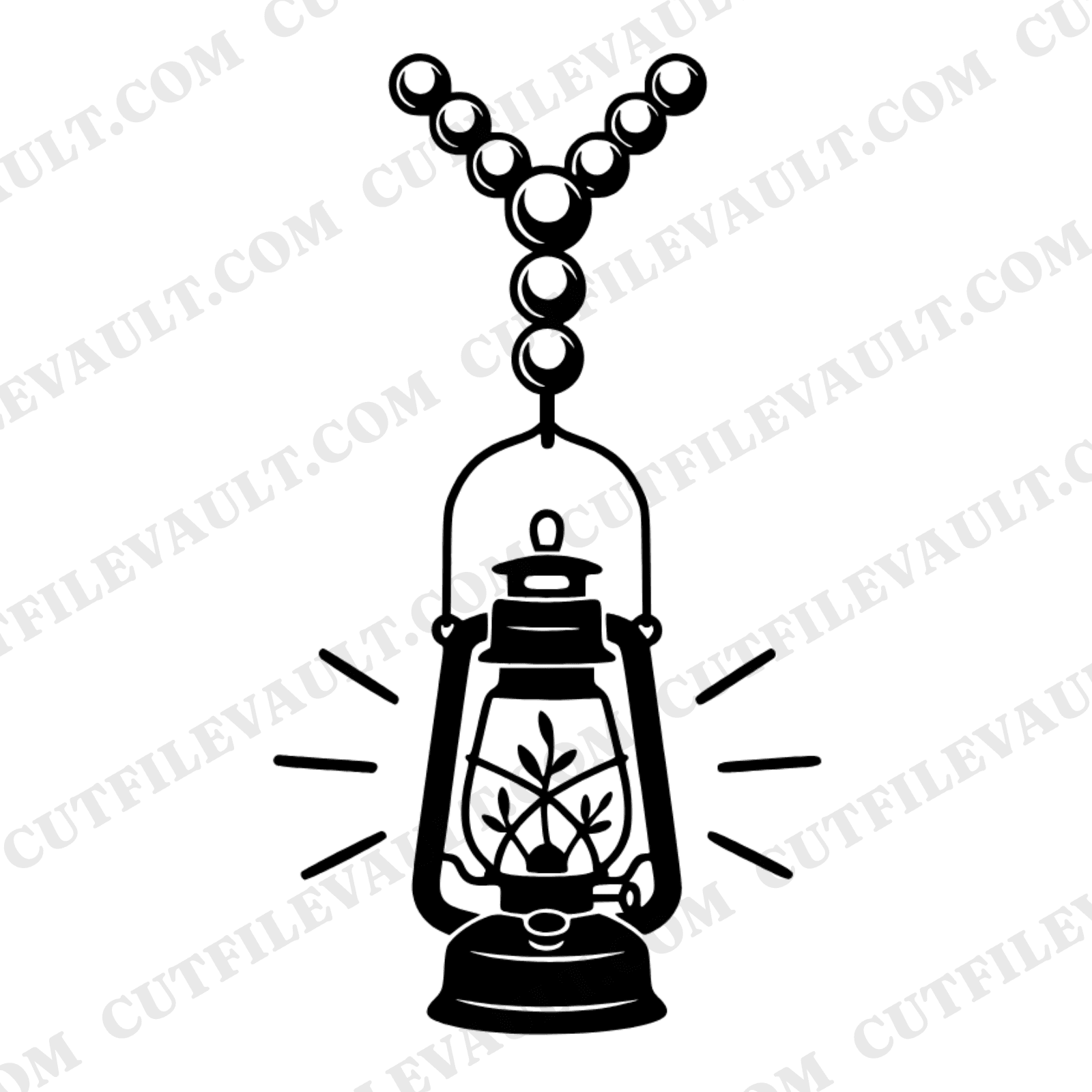Christmas Camping Lantern SVG PNG, Y2K Ornament Hook Cut File, Holiday Outdoor Adventure Design, view 1