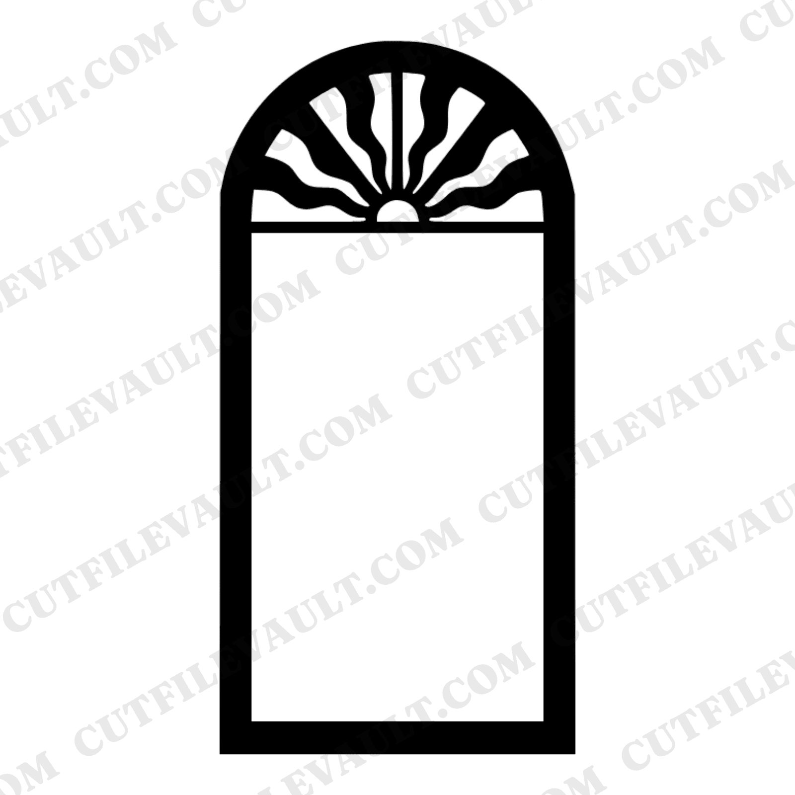 Retro Arched Advent Door SVG PNG, 70s Sunburst Transom Window Cut File for Vinyl Countdown Calendar