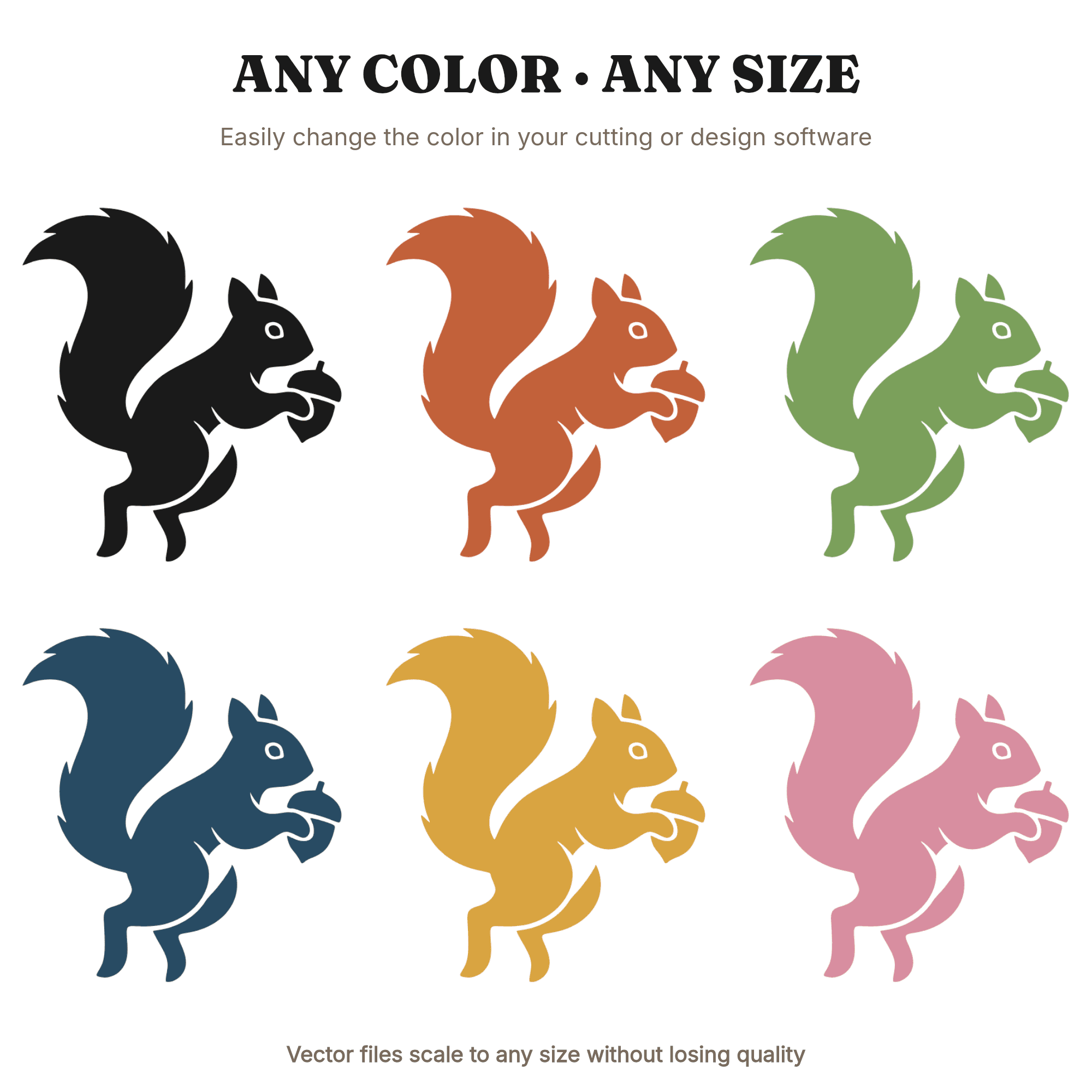 Leaping Christmas Squirrel SVG, Mid Century Retro Woodland Acorn PNG, Holiday Cut File, view 2