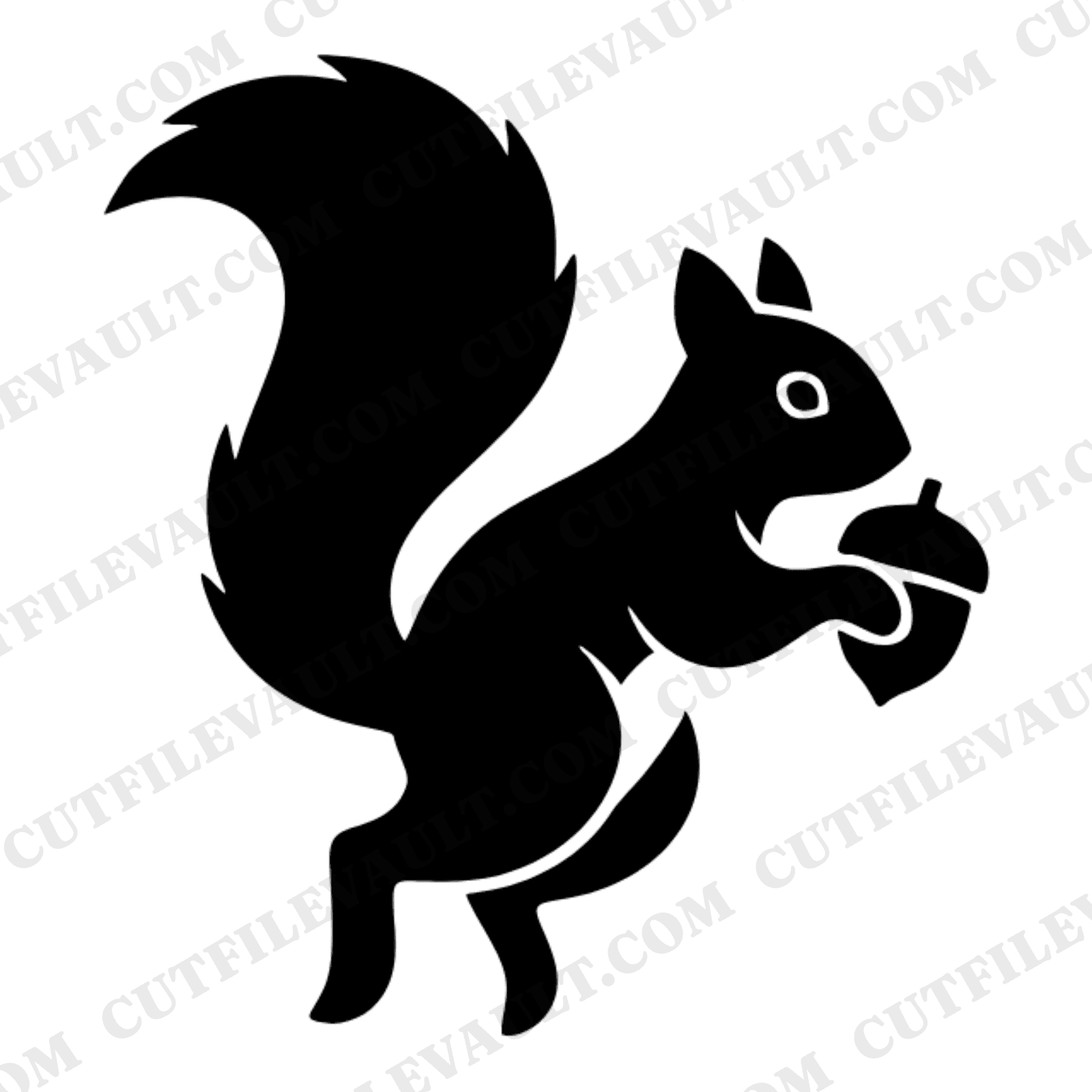 Leaping Christmas Squirrel SVG, Mid Century Retro Woodland Acorn PNG, Holiday Cut File, view 1