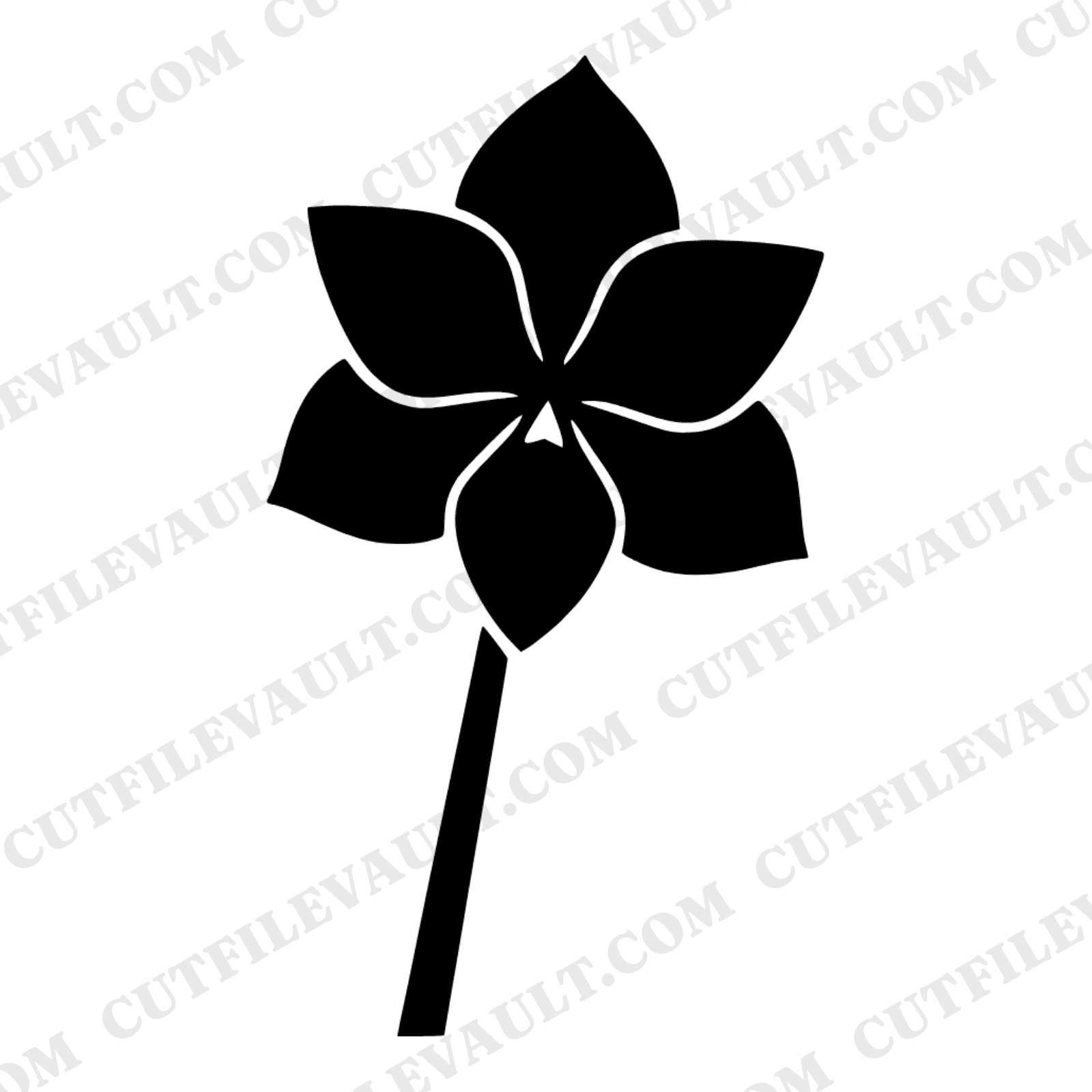 Art Deco Amaryllis SVG PNG, Geometric Flower Cut File, Christmas Floral Silhouette Design, view 1