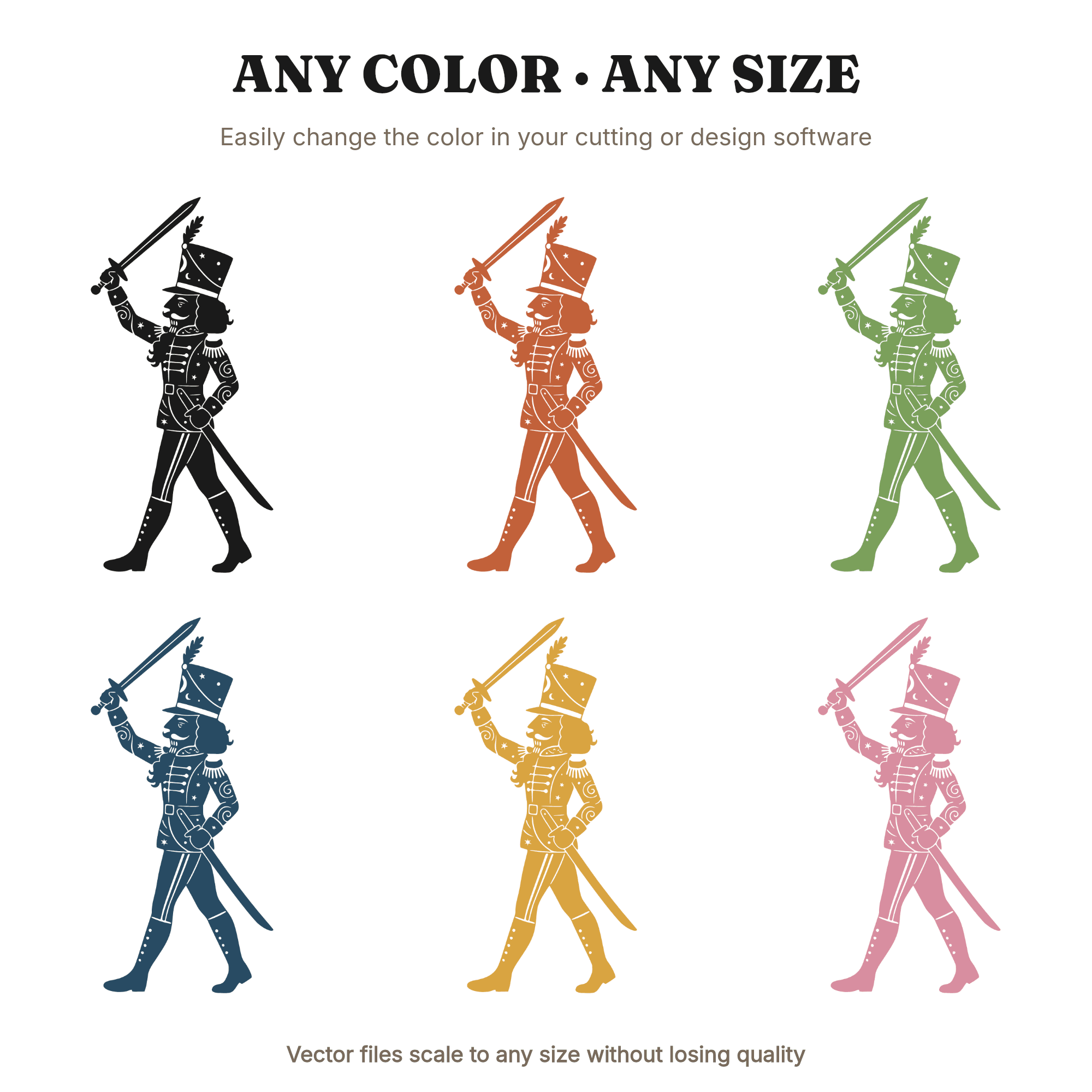 Celestial Nutcracker Soldier SVG PNG, Mystical Christmas Ballet Silhouette Cut File, view 2