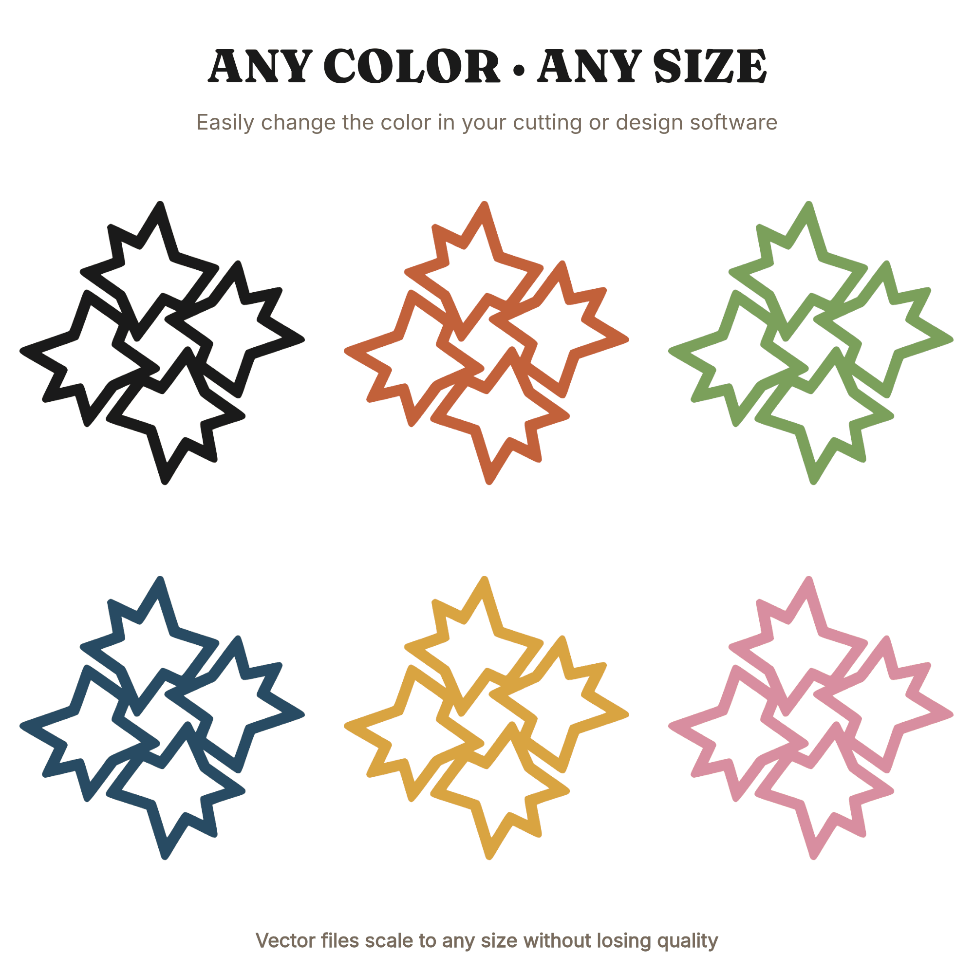 Art Deco Pinwheel Star Cookie Cutter SVG PNG, Geometric Star Cookie Cutter Design Cut File, view 2