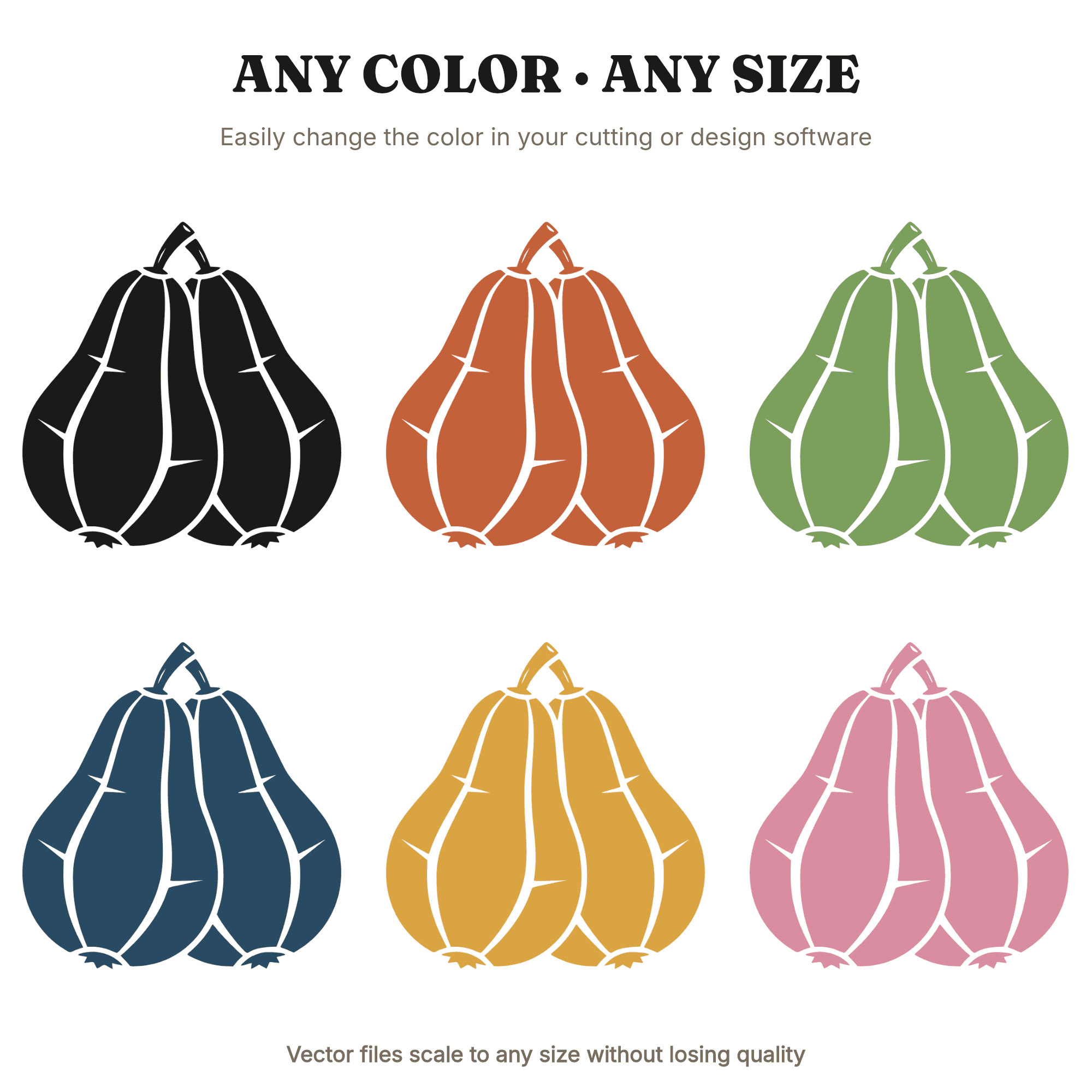 Art Deco Twin Pears SVG PNG, Harvest Silhouette Cut File, Thanksgiving Autumn Decor Design, view 2