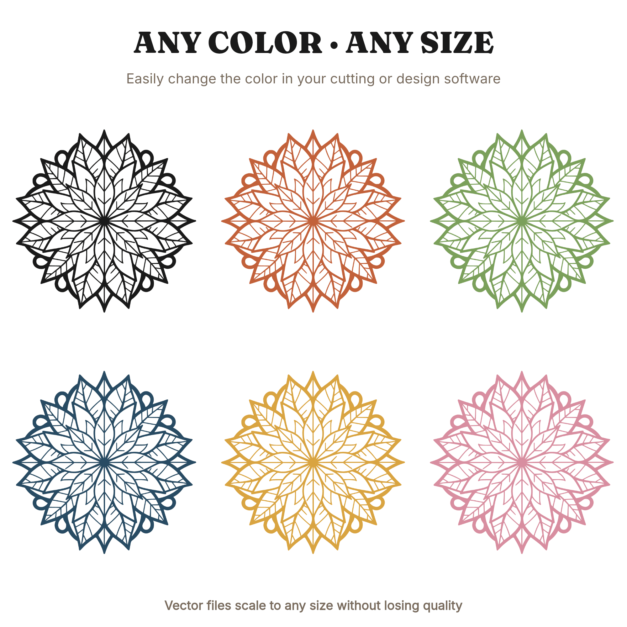 Poinsettia SVG, Overhead Star Bloom Tattoo Flash Silhouette PNG, Christmas Flower Cut File, view 2
