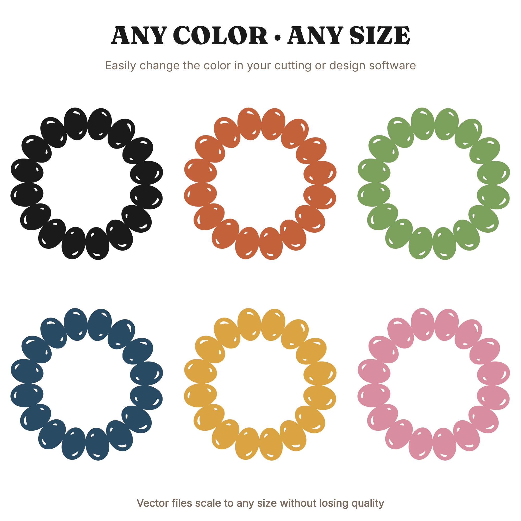 Y2K Chrome Coffee Bean Wreath SVG PNG, National Coffee Day Cut File, Scandinavian Line Art Design, view 2