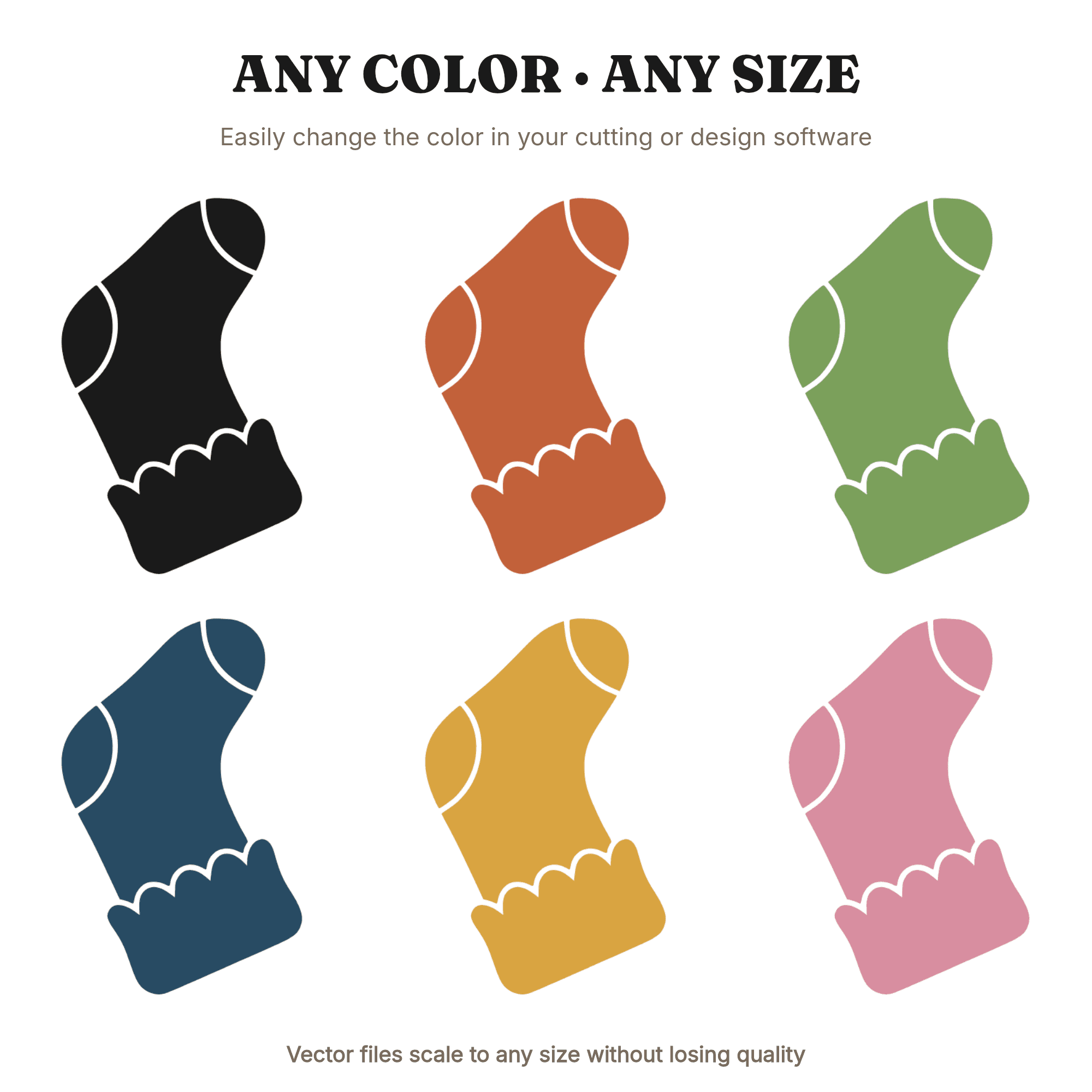 Upside Down Christmas Stocking SVG PNG, Scandinavian Silhouette Cut File for Festive Crafts, view 2