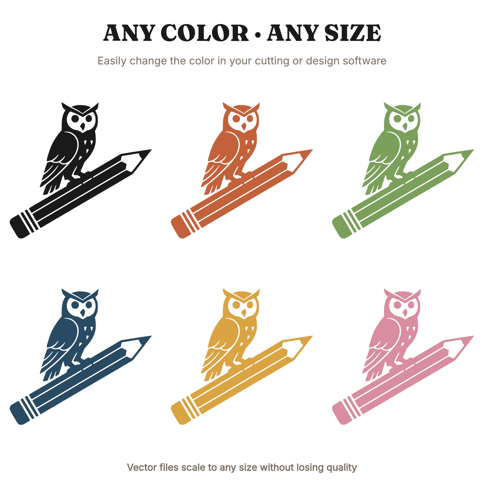 Wise Owl on Pencil SVG PNG, Teacher Appreciation Gift Cut File, Back to School Design, view 2