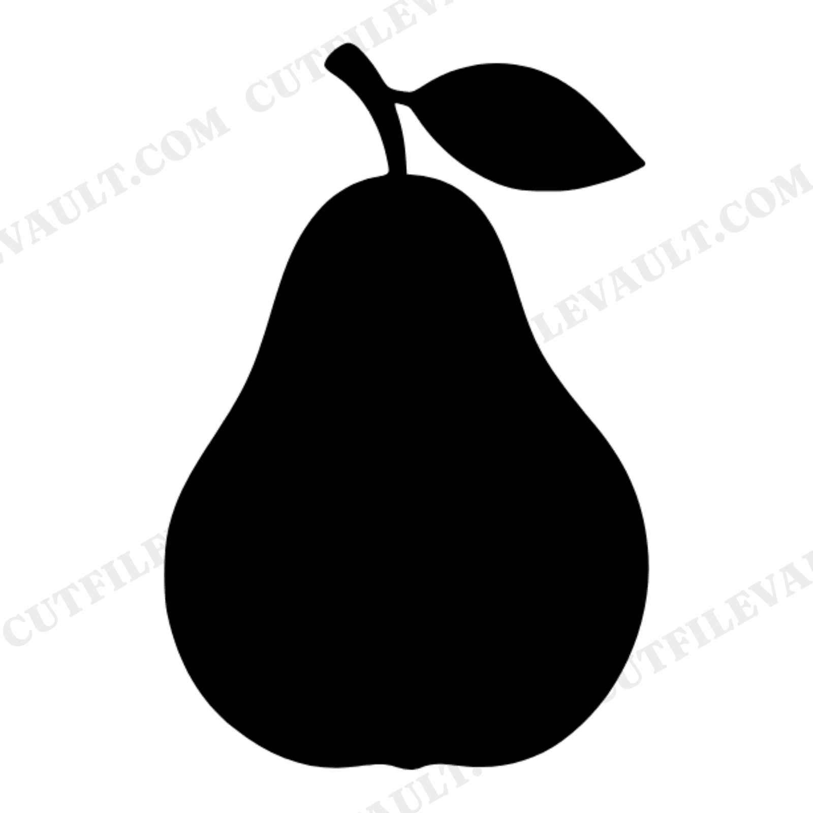 Scandinavian Pear SVG PNG, Minimalist Botanical Silhouette, Mid Century Autumn Harvest Decor Cut File, view 1
