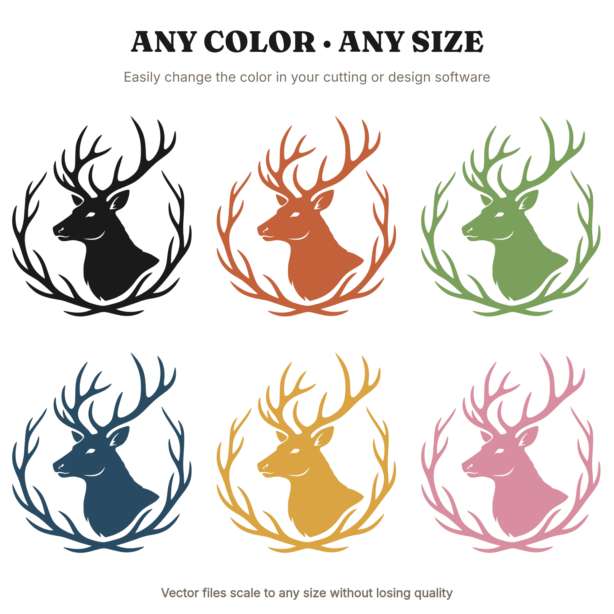 Majestic Stag Wreath SVG PNG, Wildlife Day Deer Emblem, Forest Conservation Cut File Design, view 2