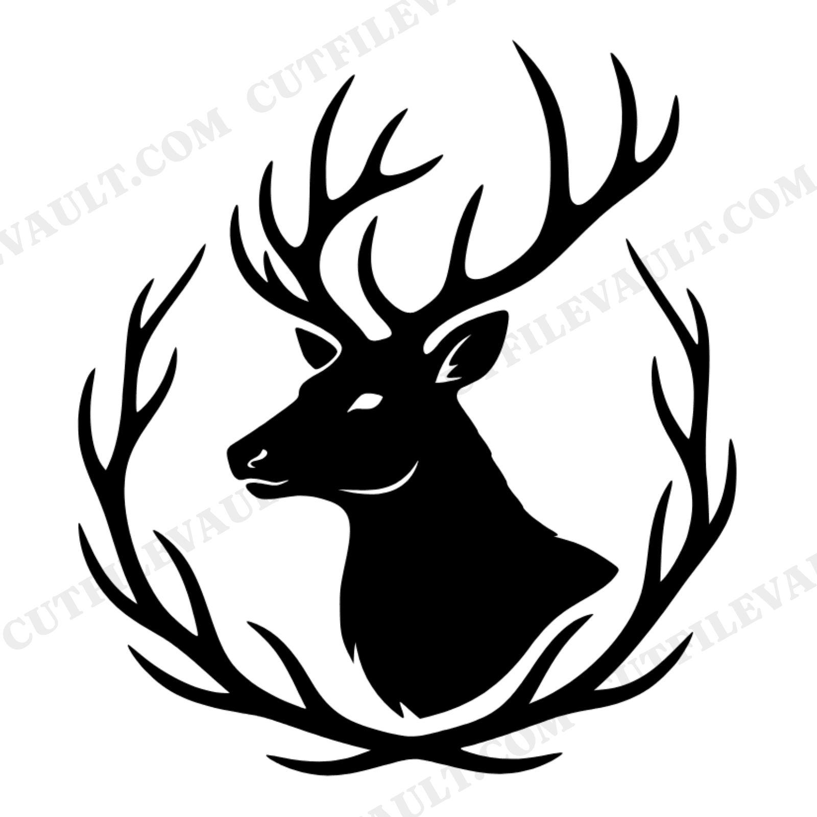Majestic Stag Wreath SVG PNG, Wildlife Day Deer Emblem, Forest Conservation Cut File Design, view 1
