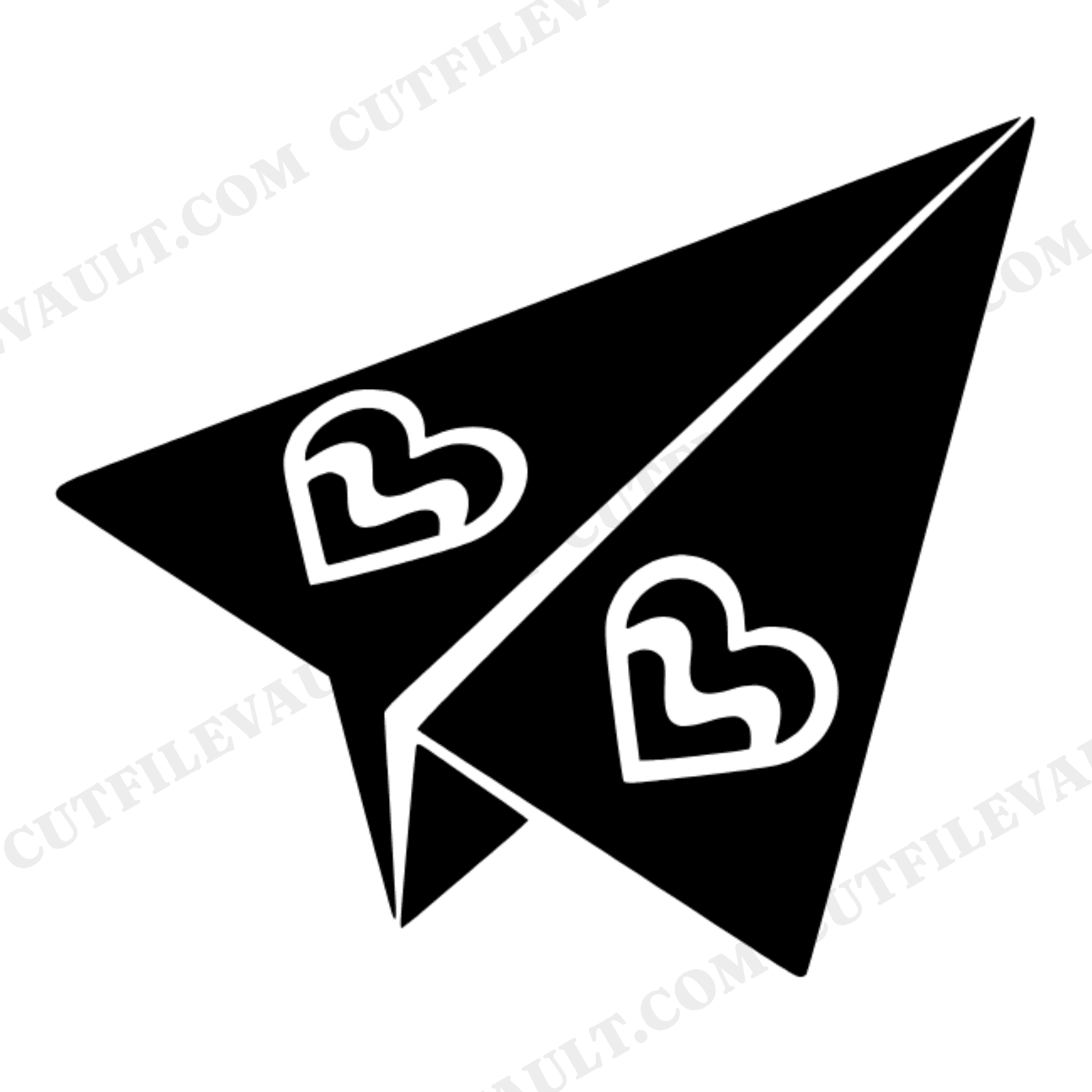 Groovy Heart Window Paper Airplane SVG PNG, Retro 70s Valentine Cut File, Classroom Exchange Card, view 1