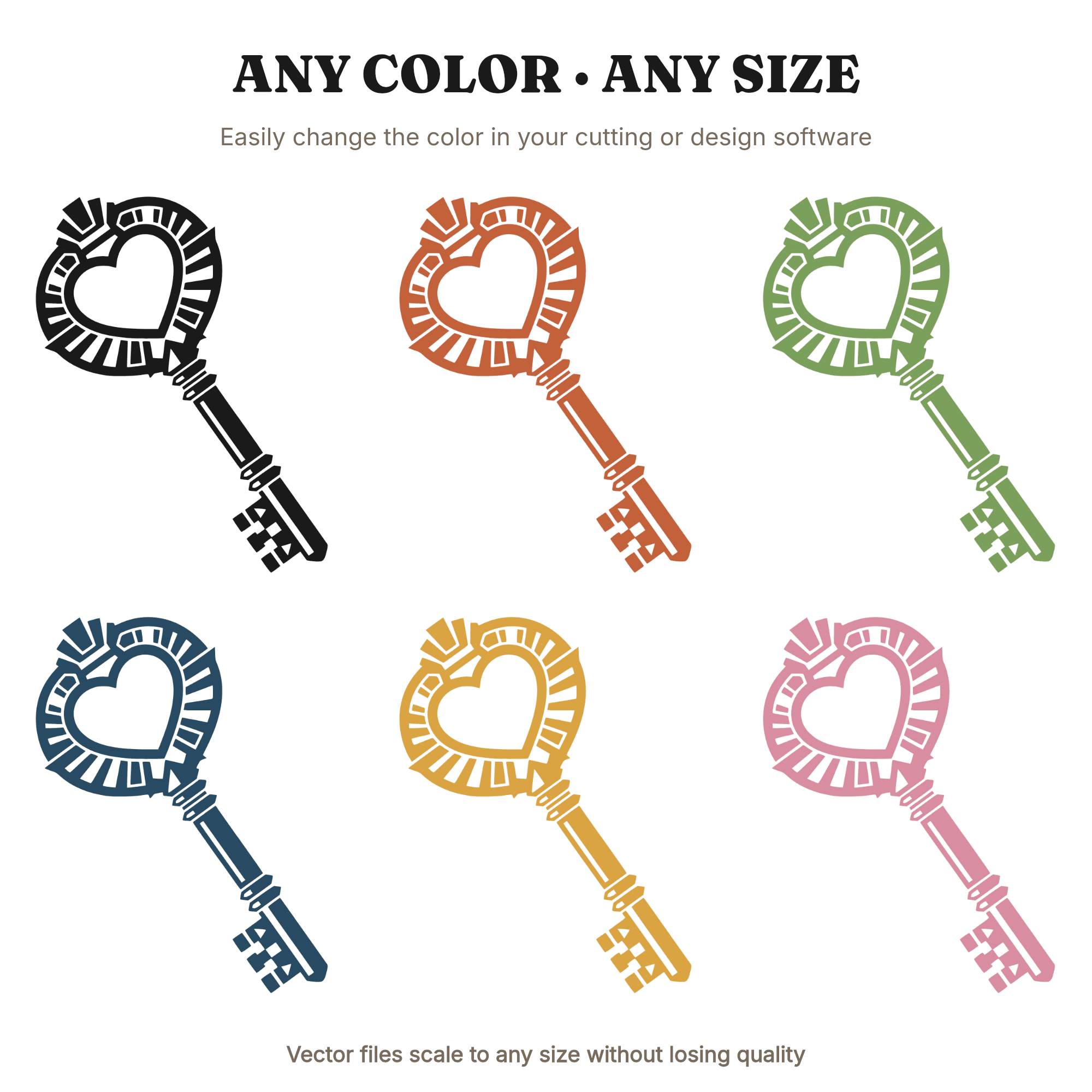 Art Deco Skeleton Key Heart SVG PNG, Valentine's Day Key to My Heart Cut File, Romantic Victorian, view 2