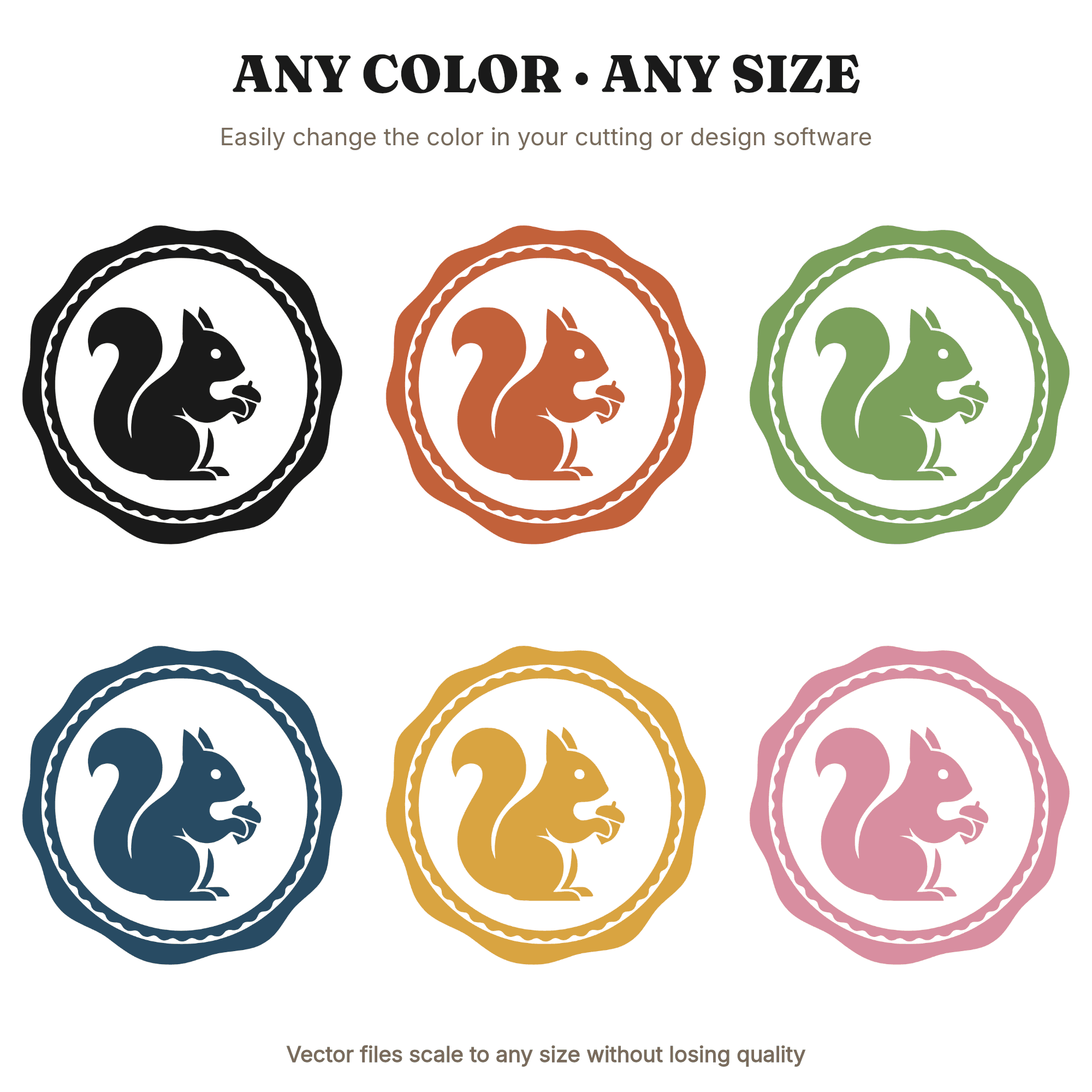 Squirrel Wax Seal SVG PNG, Back to School Teacher Gift, Classroom Label Cut File, Acorn Emblem Design, view 2