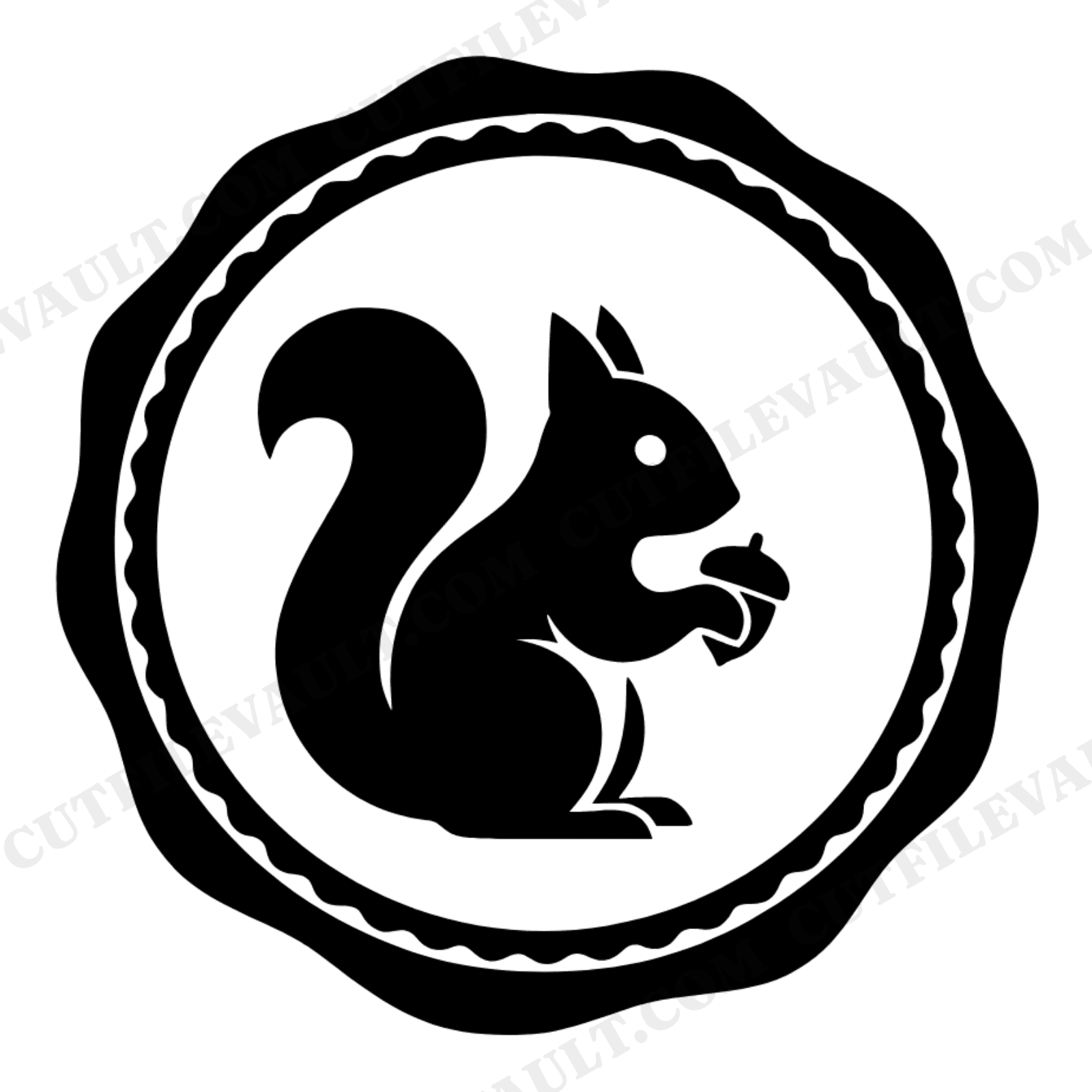 Squirrel Wax Seal SVG PNG, Back to School Teacher Gift, Classroom Label Cut File, Acorn Emblem Design, view 1