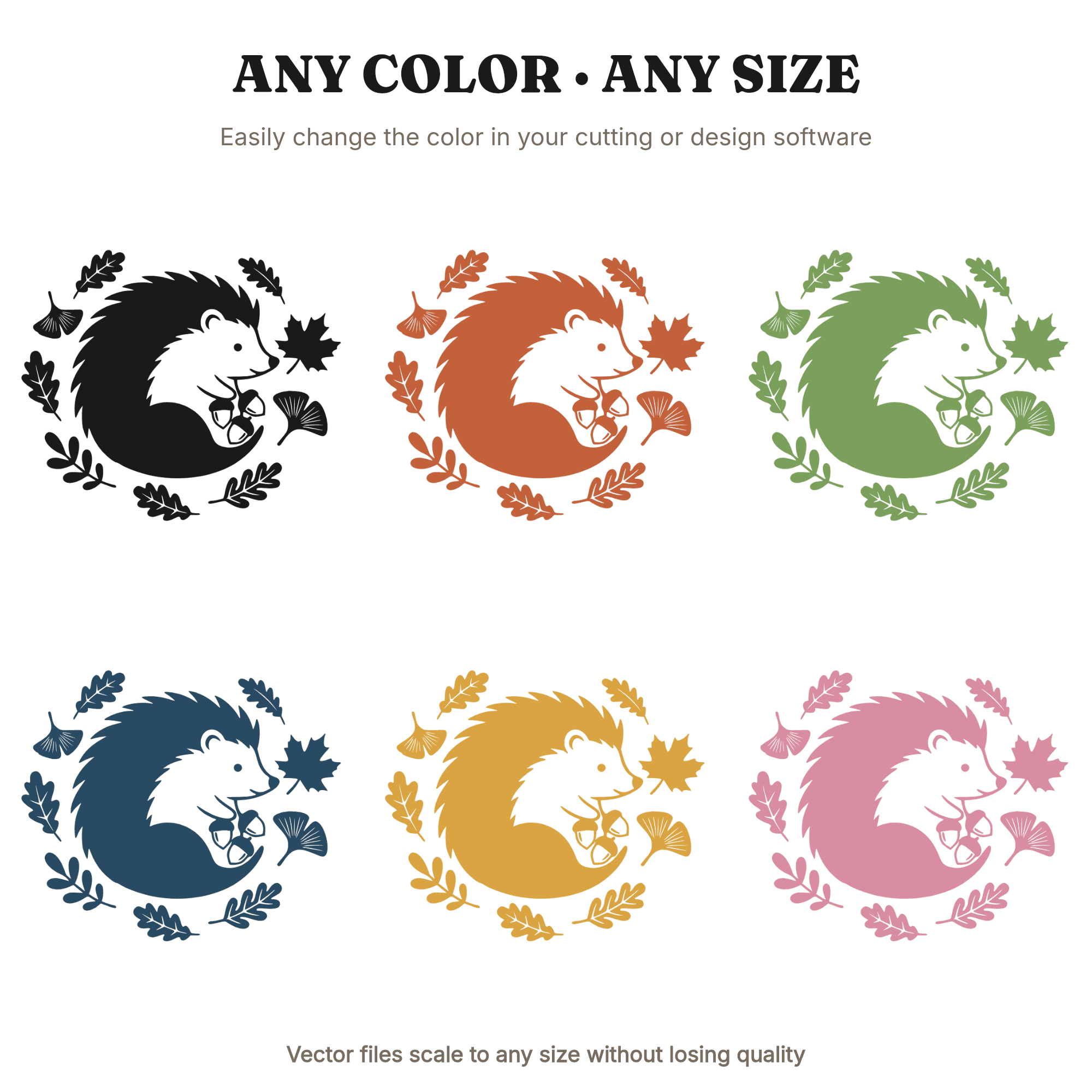 Hedgehog Harvest Guardian SVG PNG, First Day of Fall Cut File, Cottagecore Autumn Acorn Design, view 2