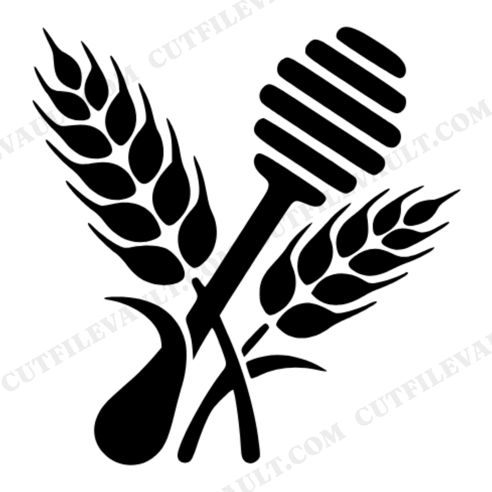Autumn Harvest Honey Dipper Wheat SVG PNG, Scandinavian Fall Abstract Cut File for Cricut, view 1