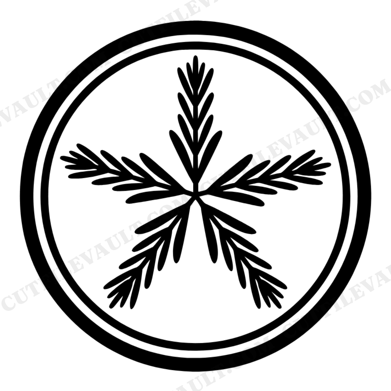 Kitchen Witch Rosemary Star Jar SVG PNG, Art Deco Herb Jar Top View Cut File for Cricut, view 1