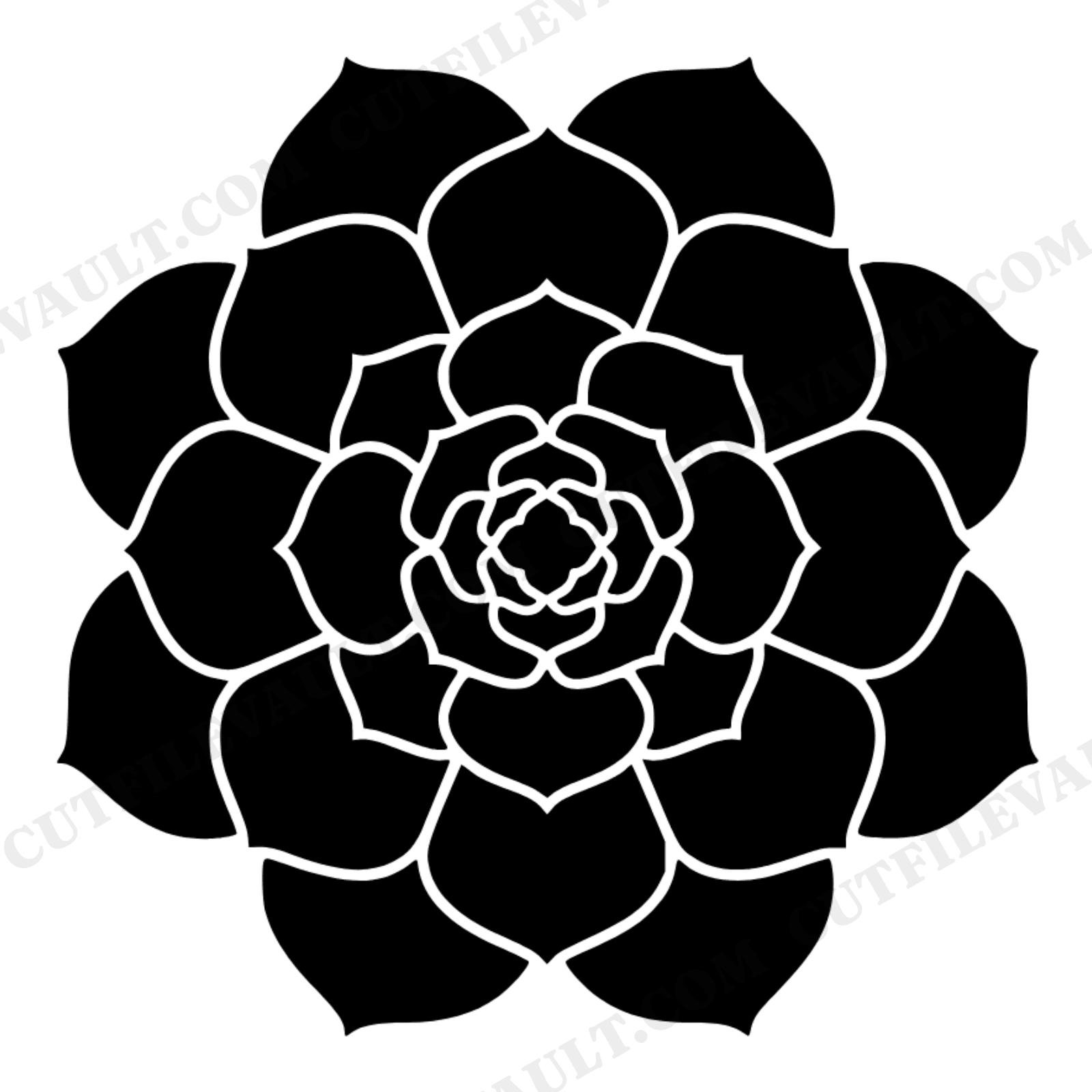 Eternal Bloom Succulent Mandala SVG PNG, Valentine's Day Rosette Cut File, Geometric Botanical, view 1