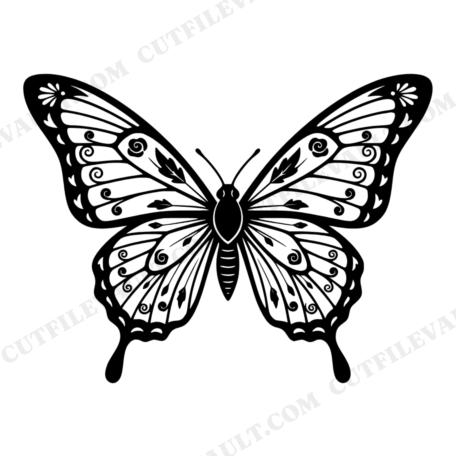 Vintage Botanical Butterfly Heart SVG PNG, Valentine's Day Cut File, Romantic Emblem Design, view 1
