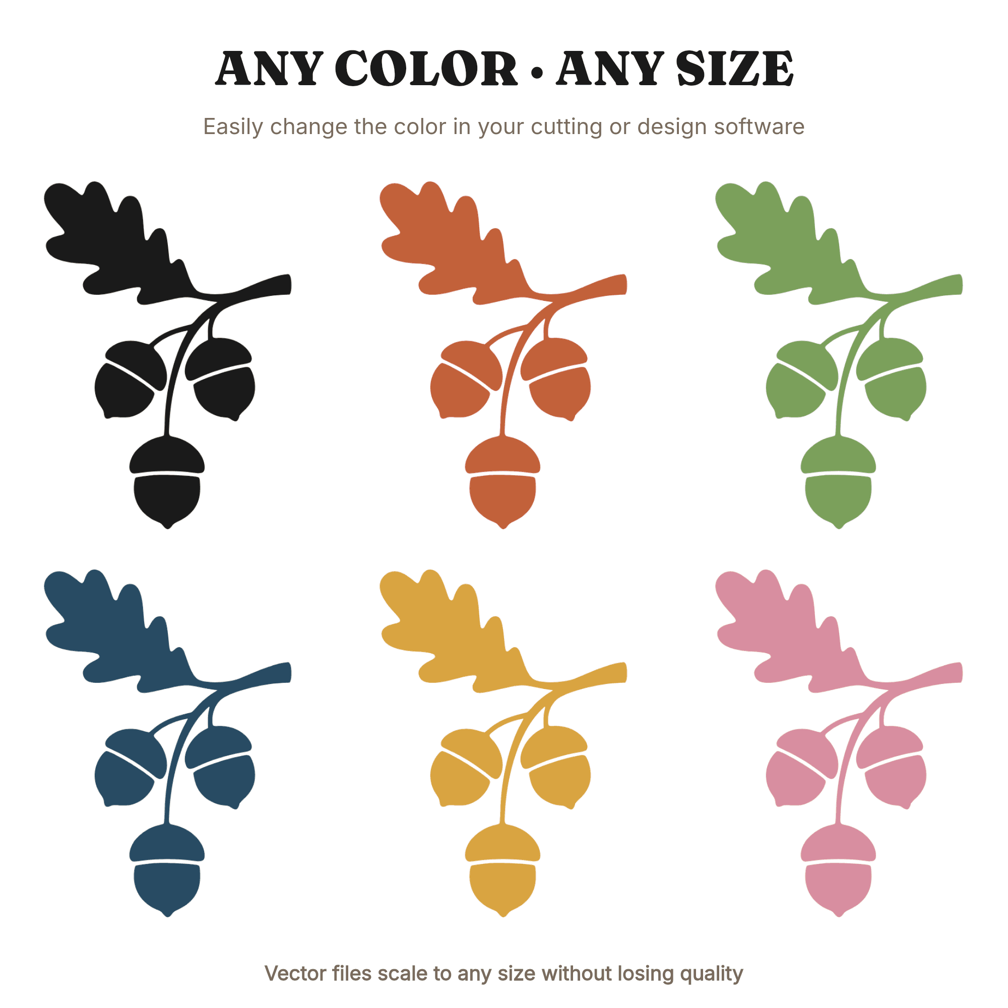 Celestial Acorn SVG PNG, Mystical Oak Branch Cut File, Autumn Equinox Y2K Chrome Bubble Design, view 2