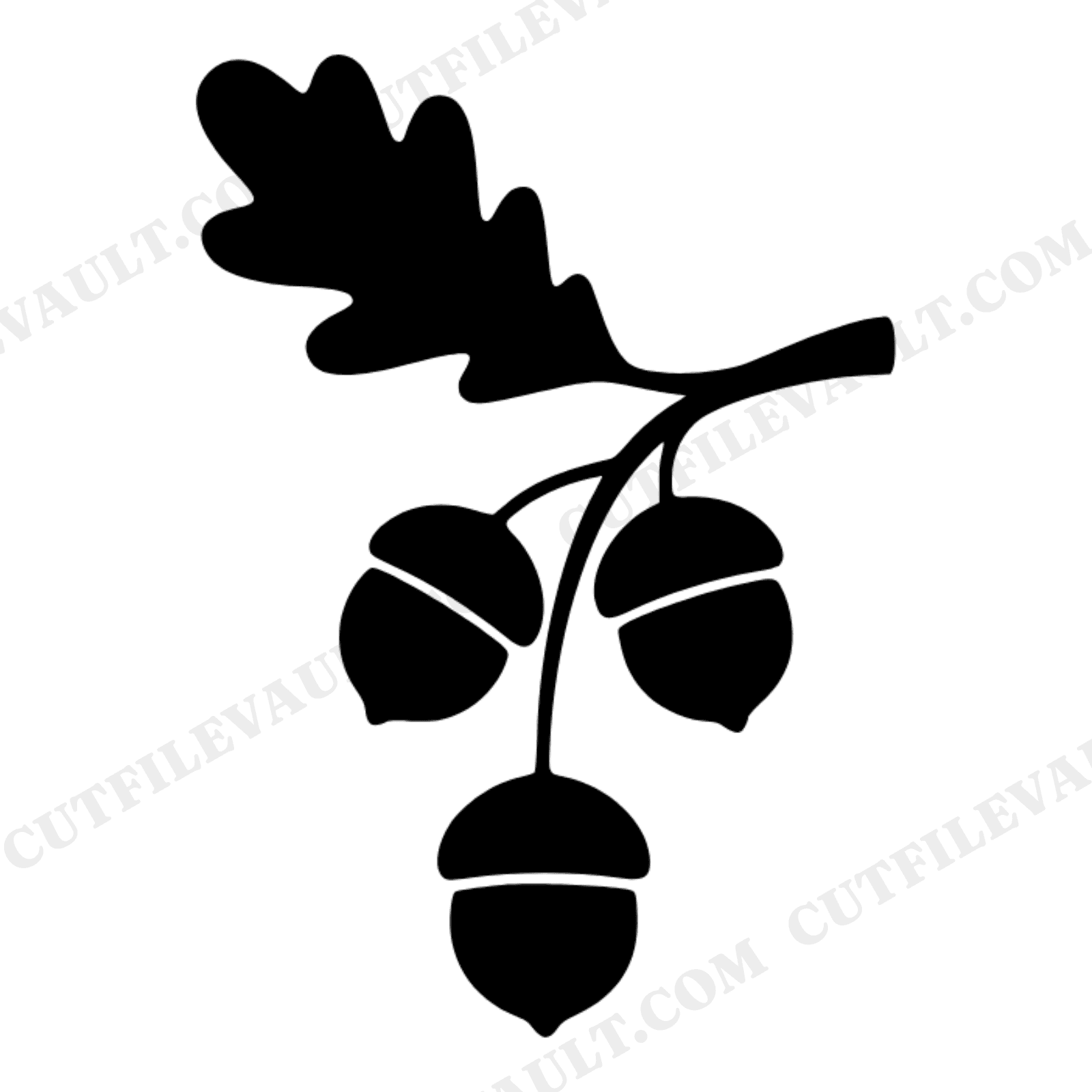 Celestial Acorn SVG PNG, Mystical Oak Branch Cut File, Autumn Equinox Y2K Chrome Bubble Design, view 1