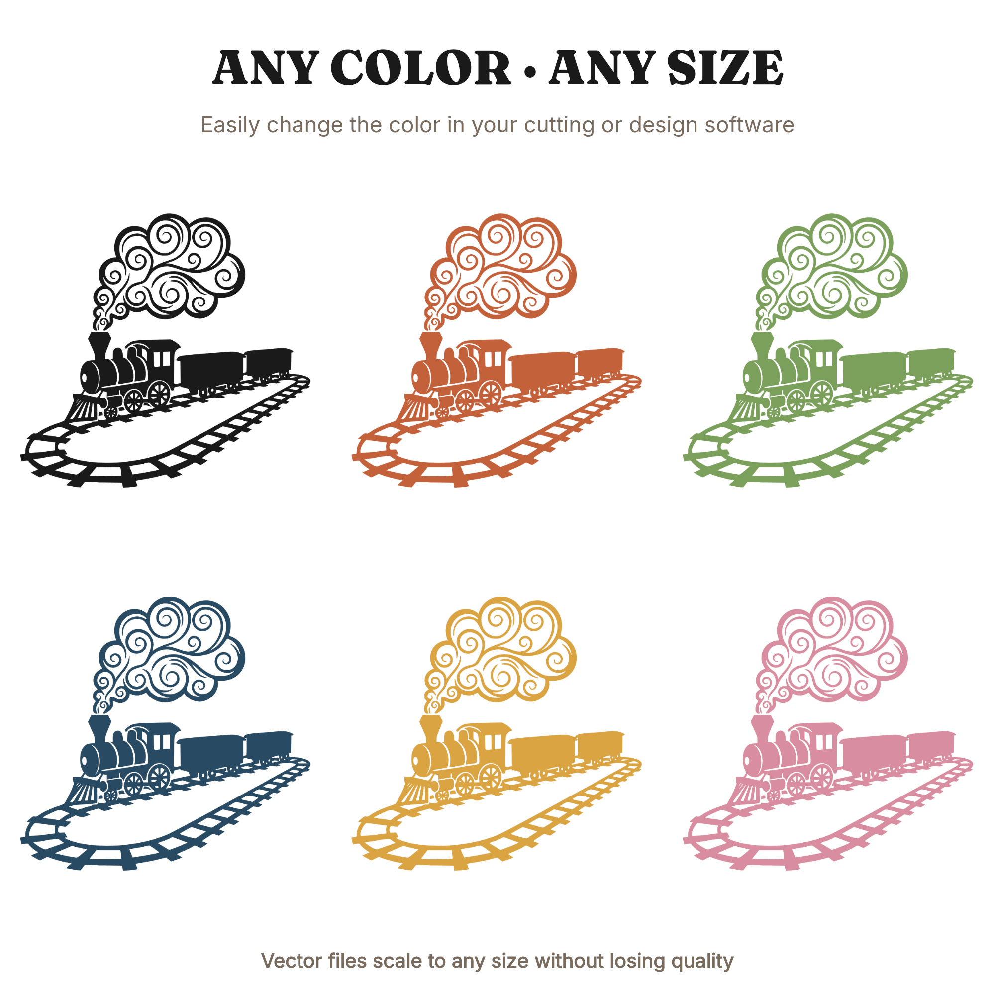 Christmas Toy Train SVG PNG, Vintage Curved Track Cut File, Holiday Nursery Decor, Birthday Banner, view 2