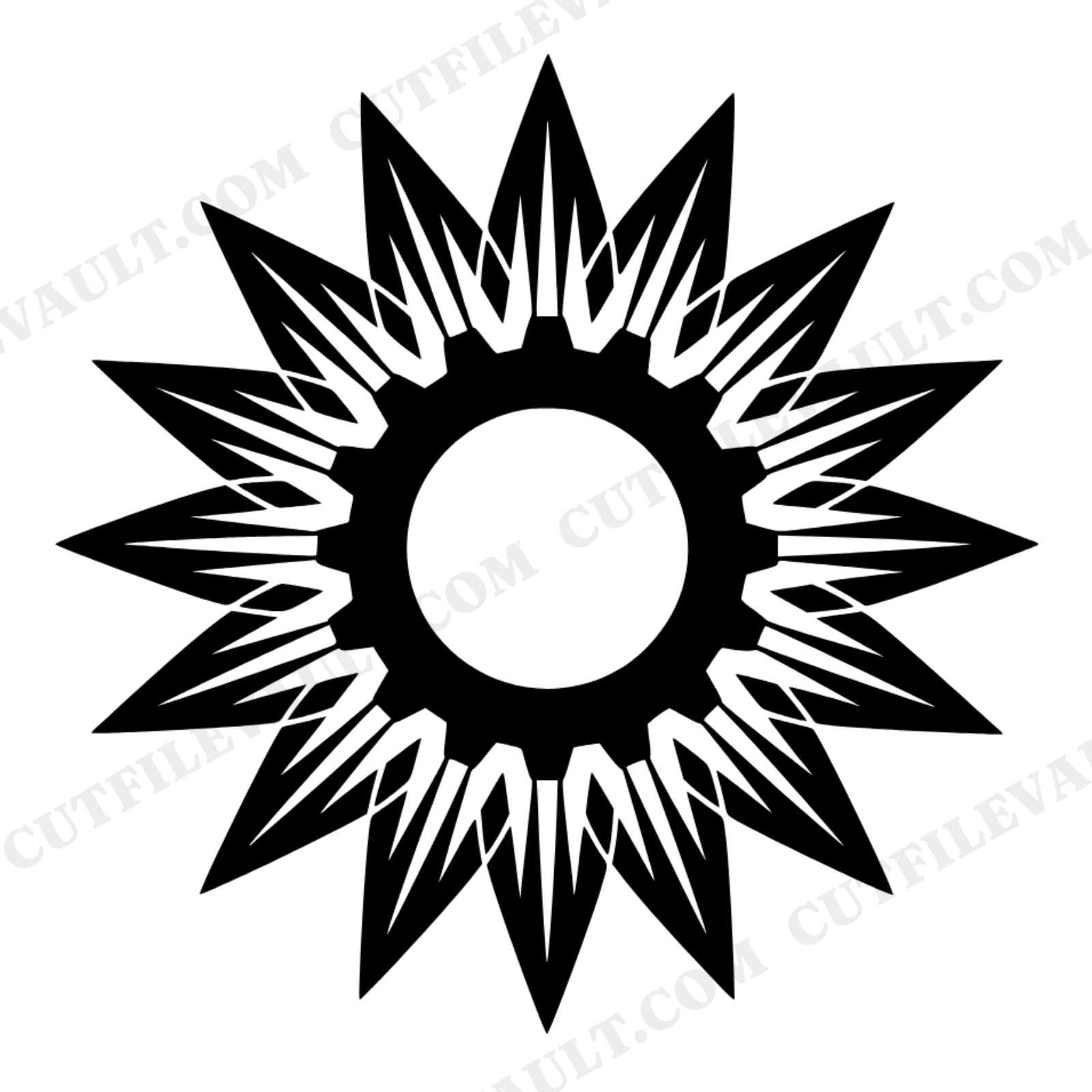 Art Deco Sunflower SVG, Steampunk Gear Flower PNG, Geometric Teacher Gift Cut File, view 1