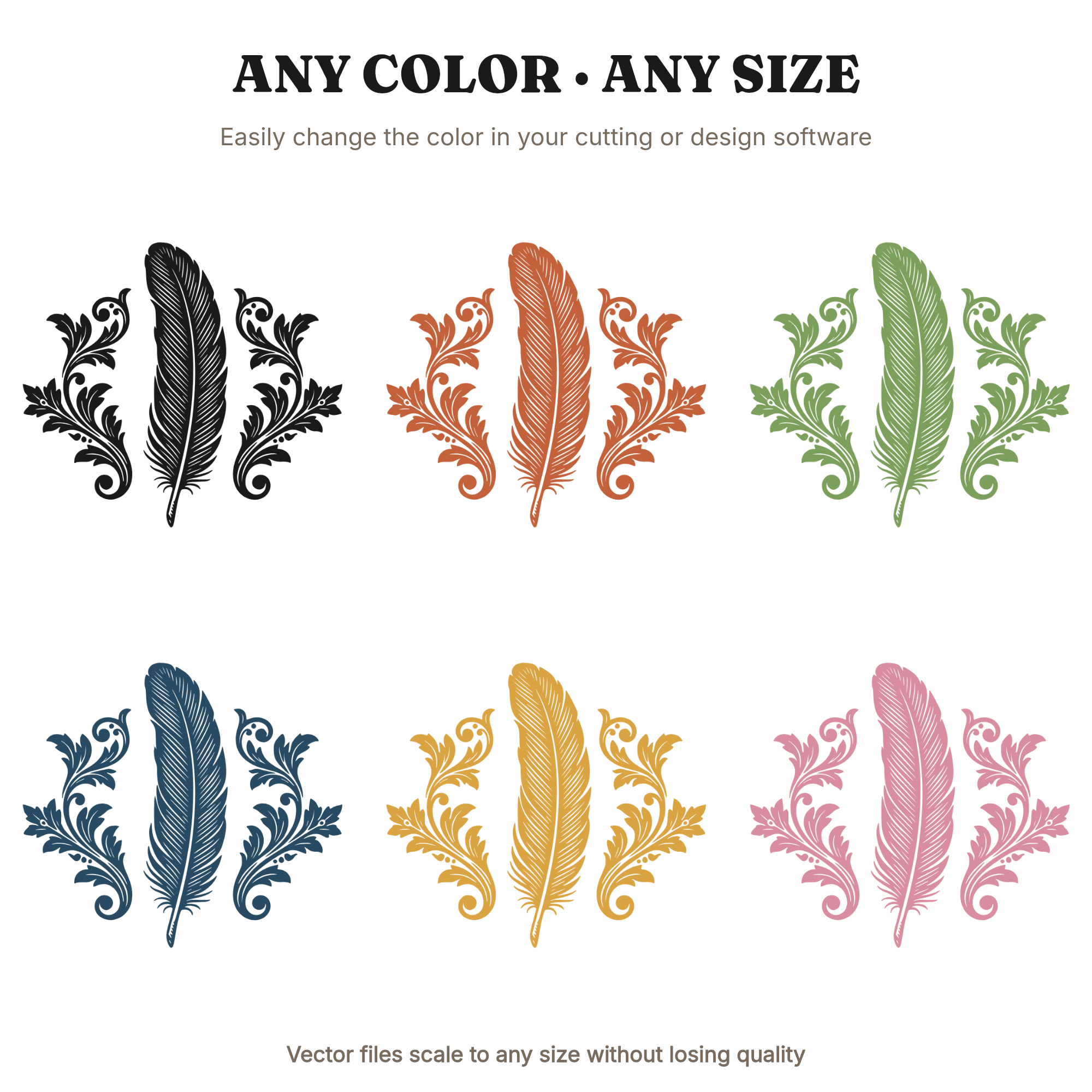 Vintage Thanksgiving Turkey Feather Monogram Frame SVG PNG, Place Card Cut File, Fall Decor, view 2