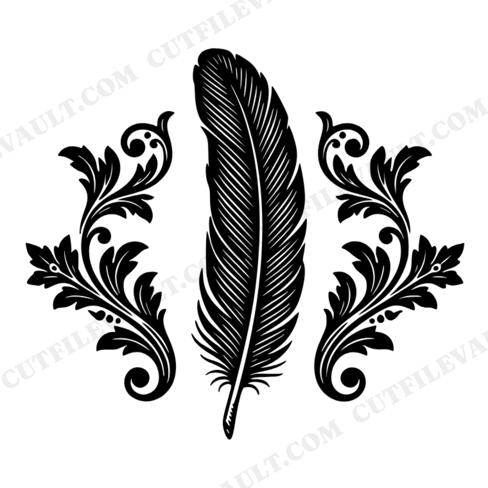 Vintage Thanksgiving Turkey Feather Monogram Frame SVG PNG, Place Card Cut File, Fall Decor, view 1