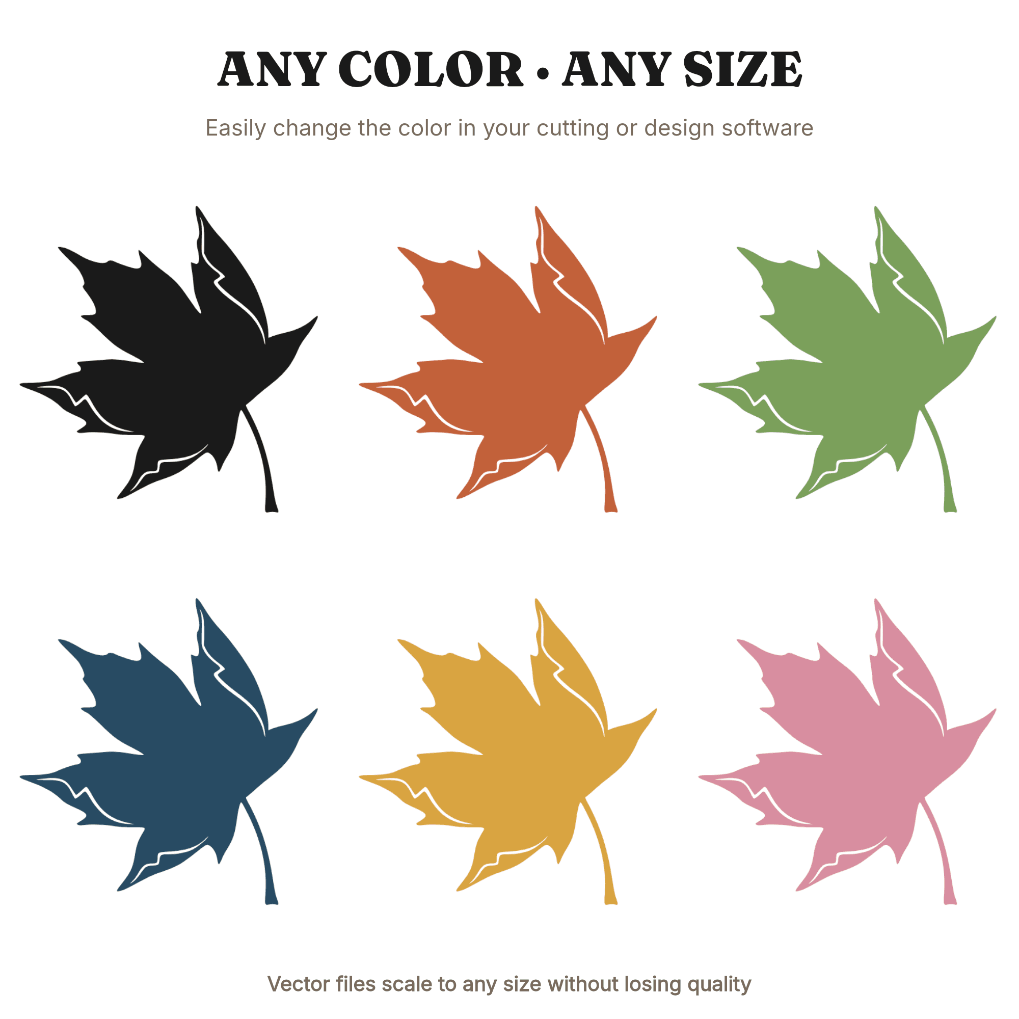 Autumn Maple Leaf SVG PNG, Fall Leaf Cut File, Tumbling Leaf Clipart, Boho Fall Decor SVG, view 2