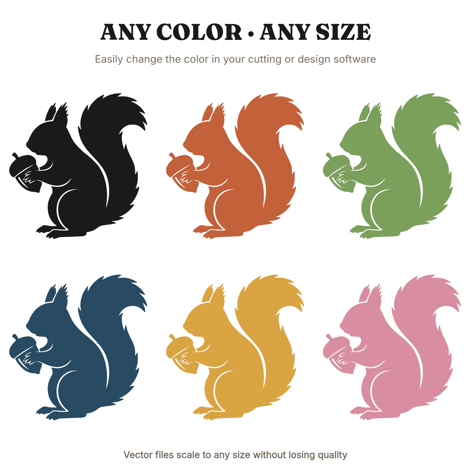 Autumn Squirrel with Acorn SVG PNG, Cottagecore Fall Woodland Silhouette Cut File for Cricut, view 2