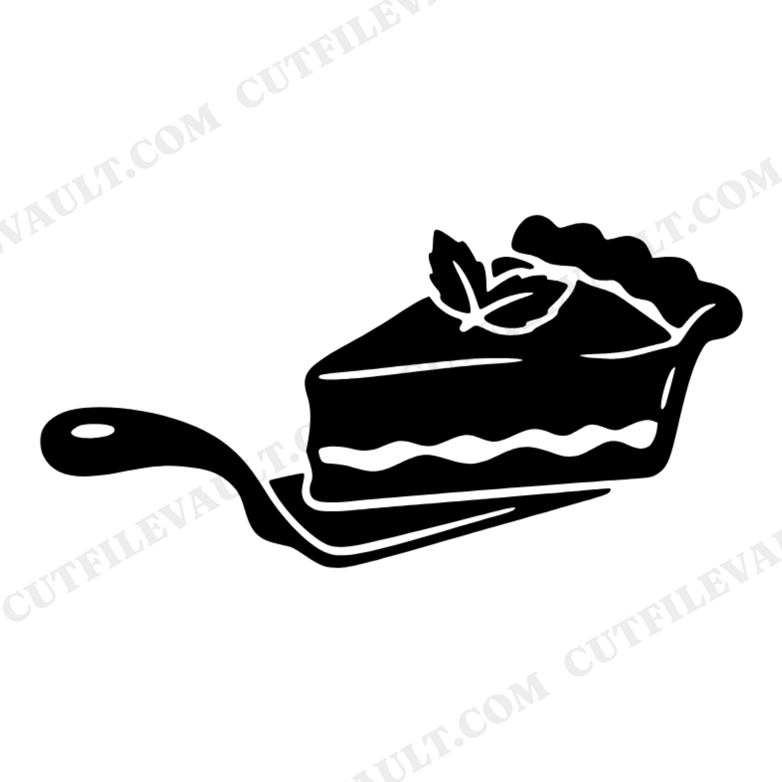 Grasshopper Pie Slice Server SVG PNG Retro 70s Silhouette Cut File for Baking Crafts, view 1
