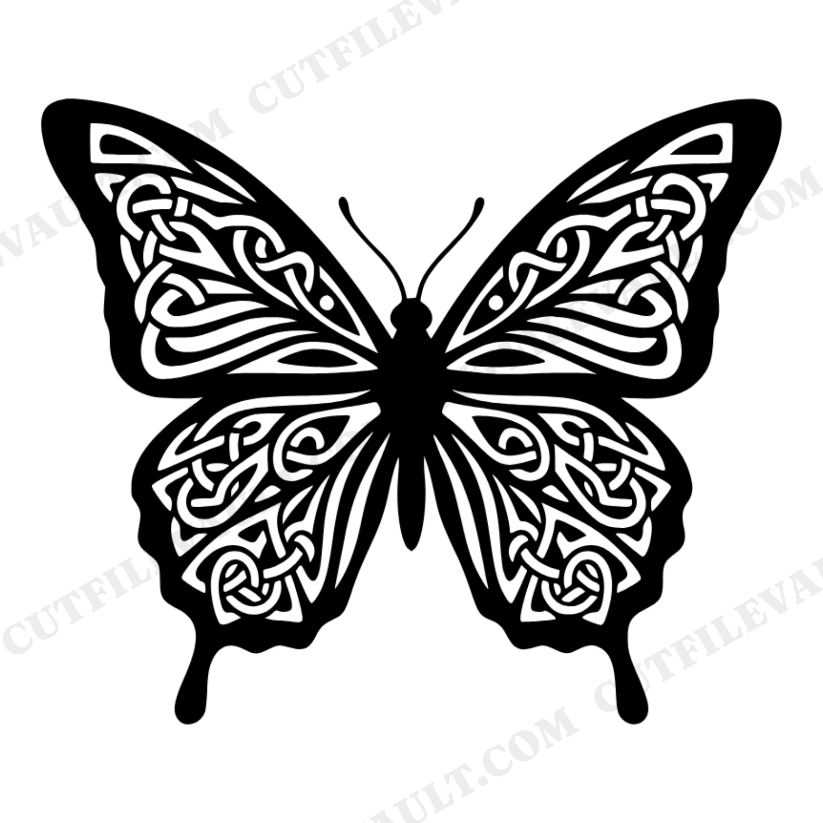 Celtic Knot Butterfly SVG PNG St Patricks Day Silhouette Cut File Irish Papercut Design, view 1