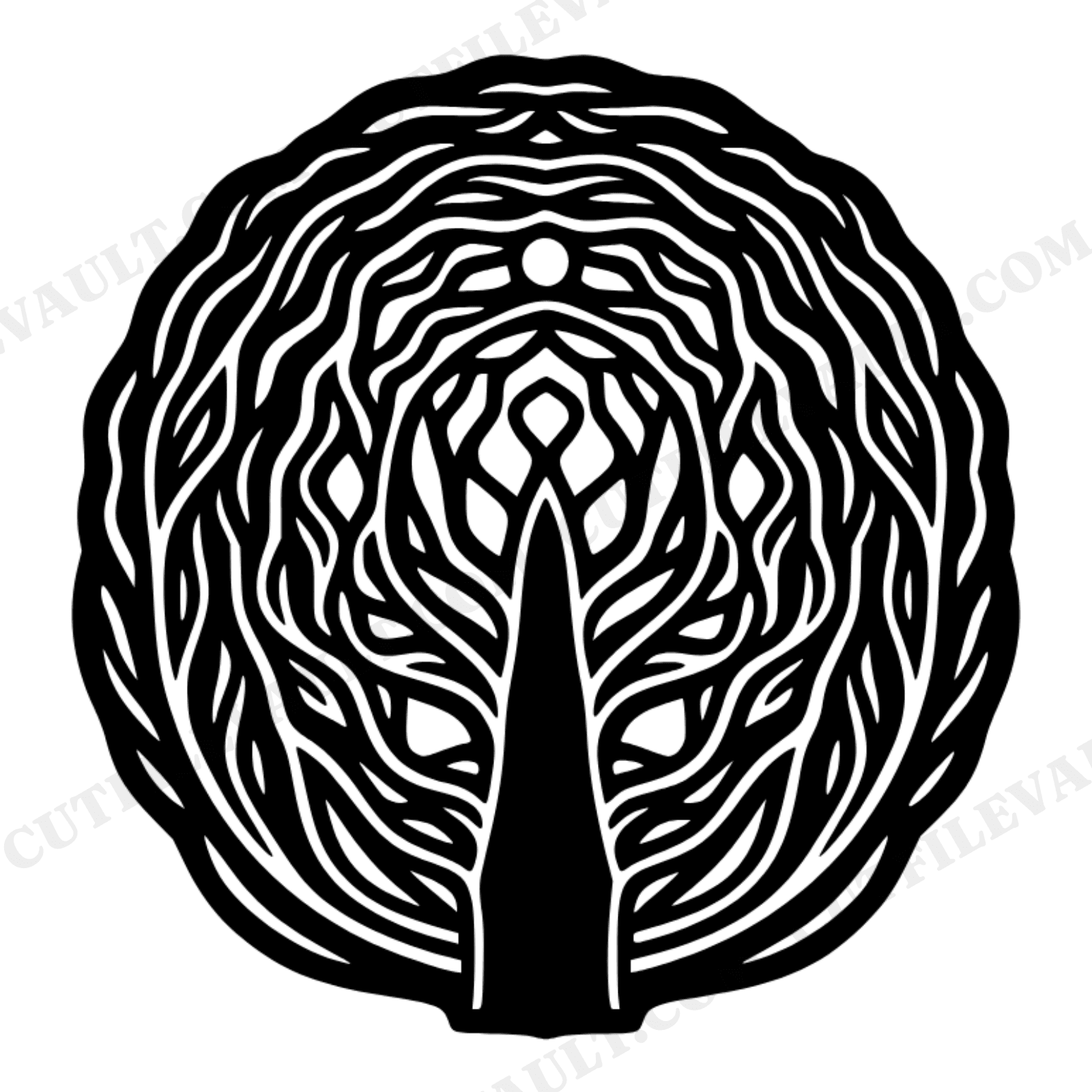 Art Deco Cabbage Cross Section SVG PNG, St Patricks Day Irish Food Kitchen Cut File Design, view 1