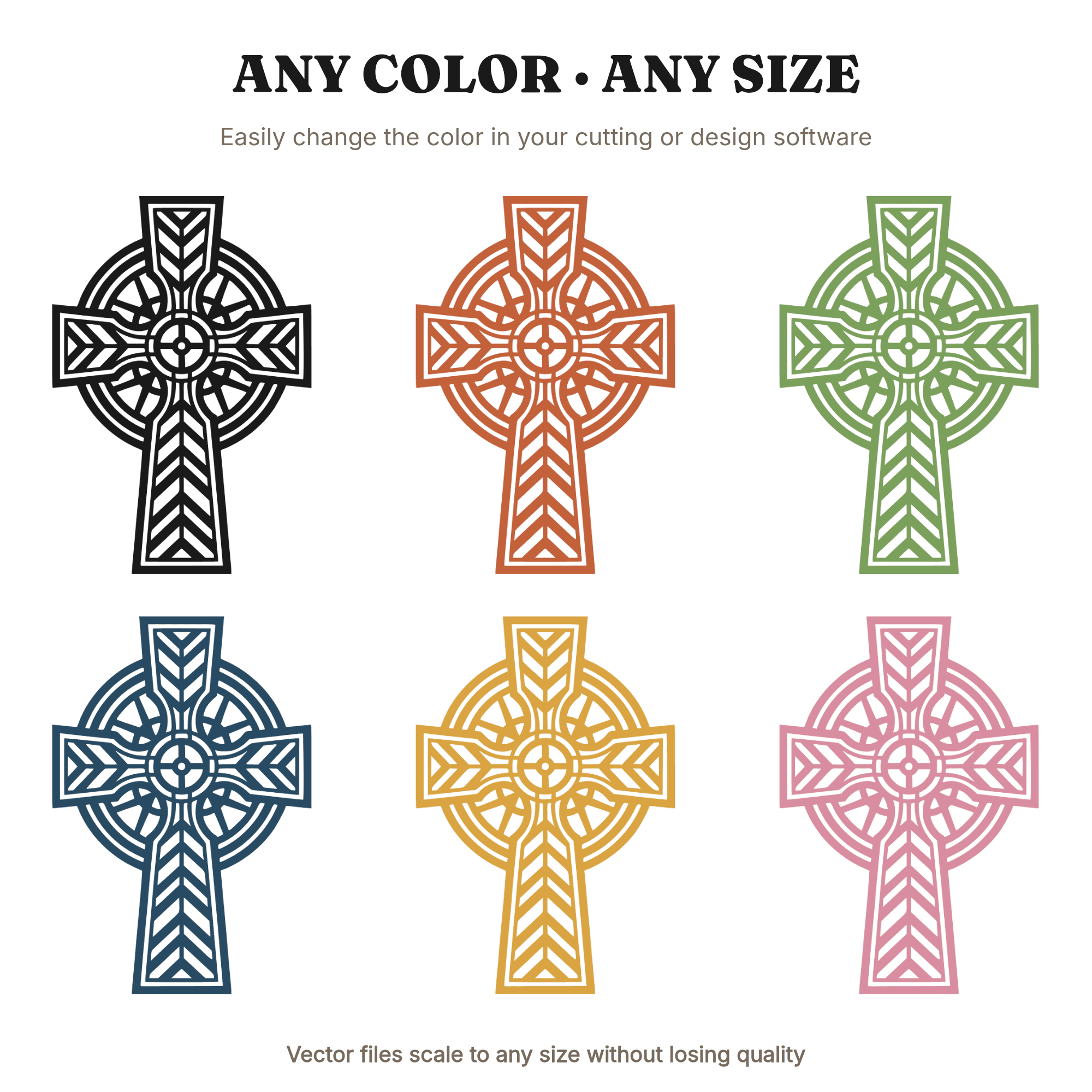 Celtic Cross SVG PNG Art Deco Steampunk Gears Cut File Irish Heritage Nursery Decor, view 2